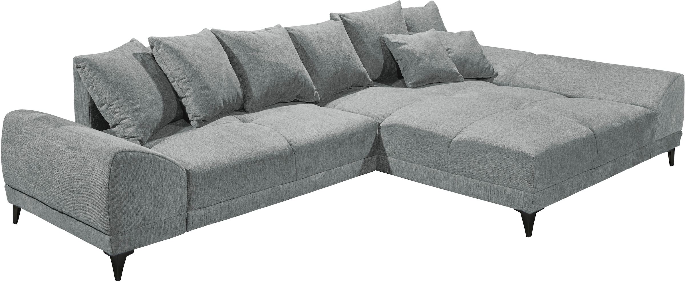 ED EXCITING DESIGN Ecksofa »Scott L-Form«, mit Bettfunktion, Bettkasten & 8 Zierkissen