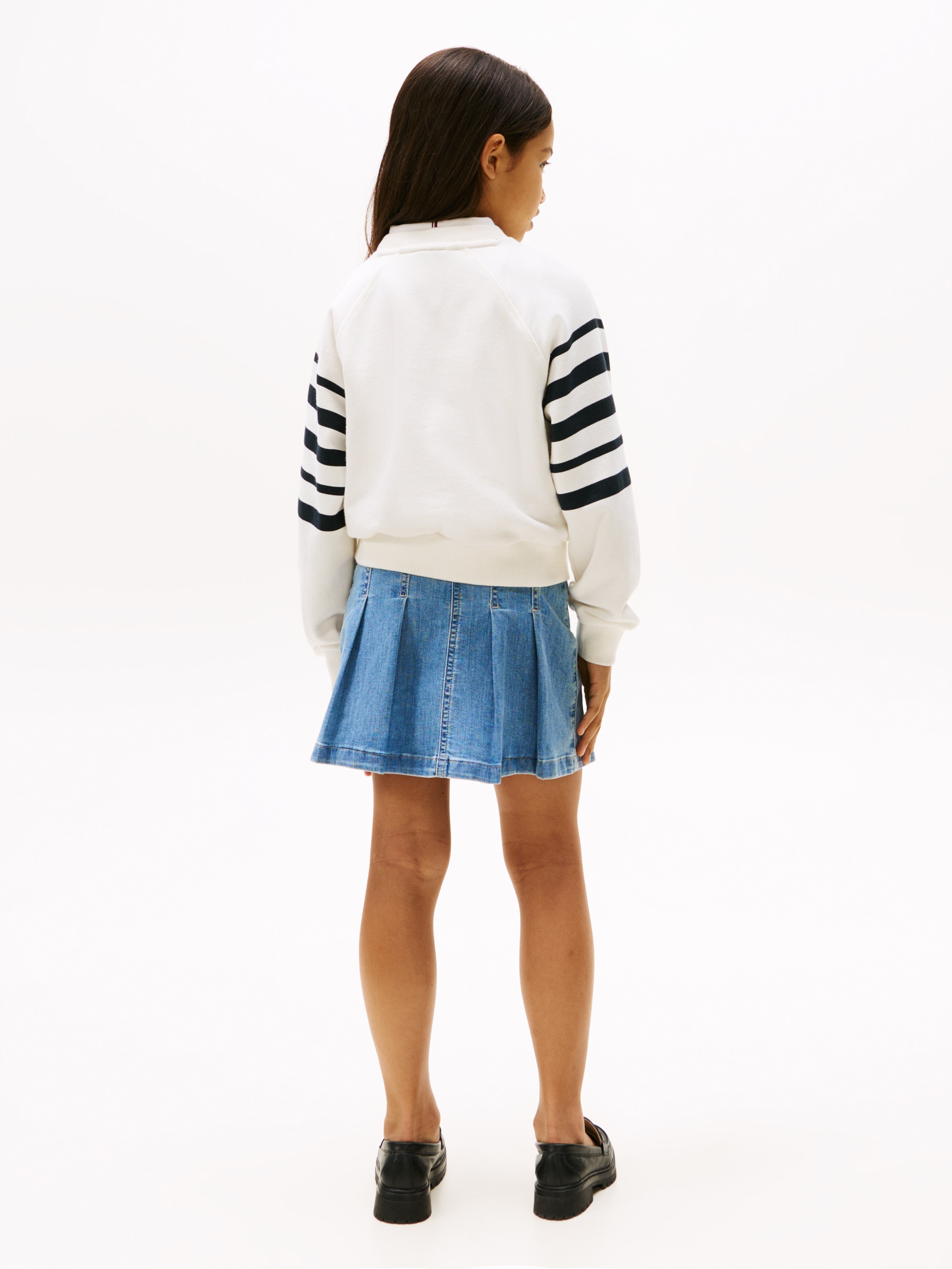 Tommy Hilfiger Sweatshirt »TOMMY SCRIPT CN SWEATSHIRT«, mit Logostickerei, mit Streifenmuster