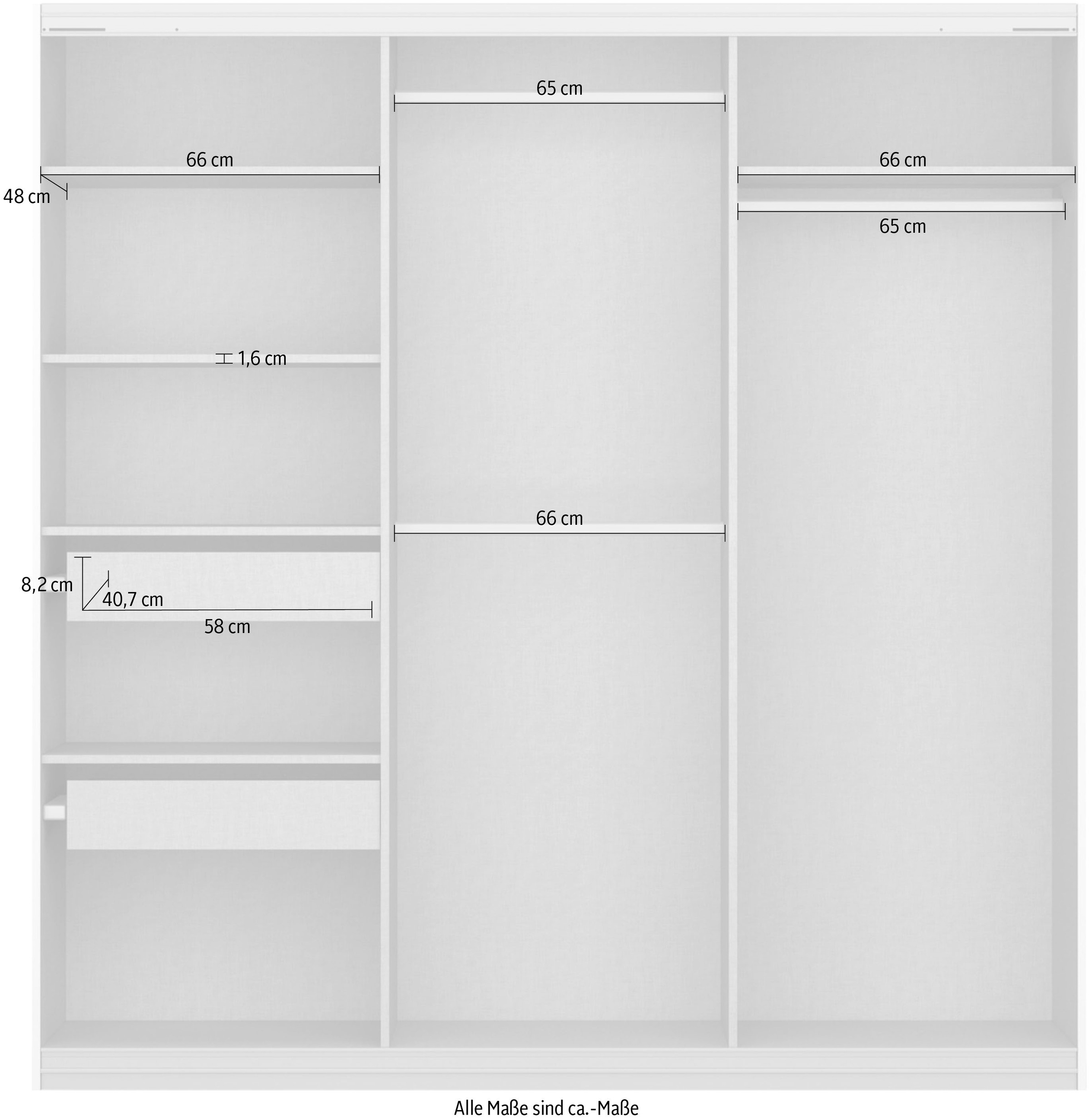 rauch Schwebetürenschrank »Kleiderschrank Schrank Garderobe BESTSELLER KOLUNA mit Spiegel«, inkl. 2 Innenschubladen sowie extra Einlegeböden MADE IN GERMANY