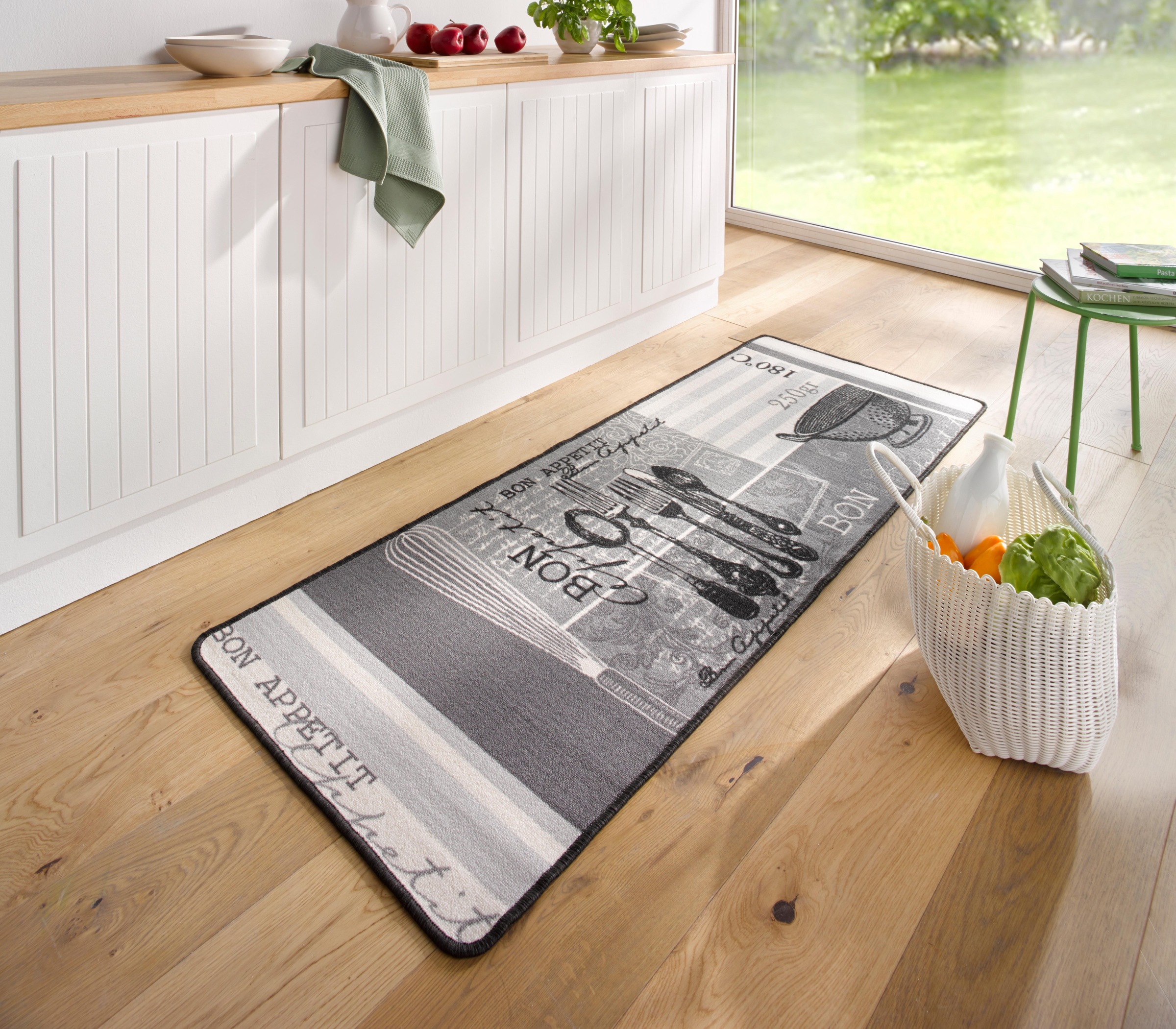 HANSE Home Küchenläufer »Bon Appetit«, rechteckig, 5 mm Höhe, Läufer, Rutschfest, Küchenteppich, Küche, Teppich, Pflegeleicht