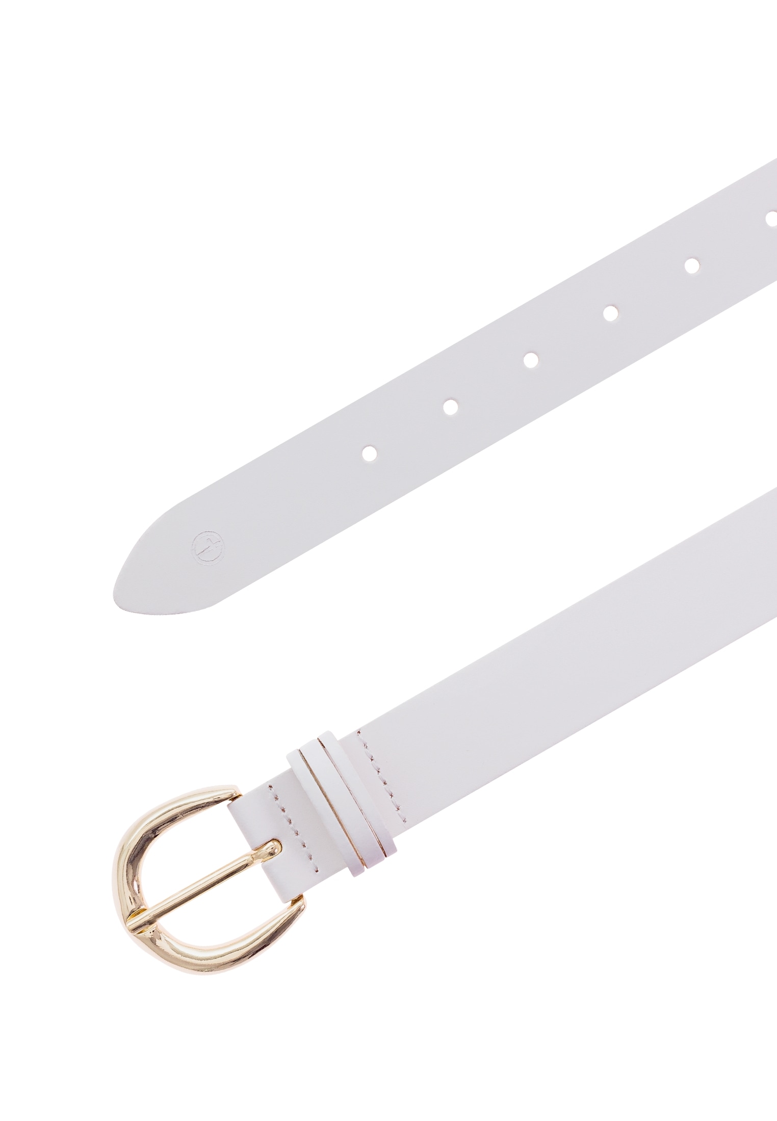 Tamaris Ledergürtel 3cm breit, schlichte Dornschnalle in Gold, dezentes Markenlogo