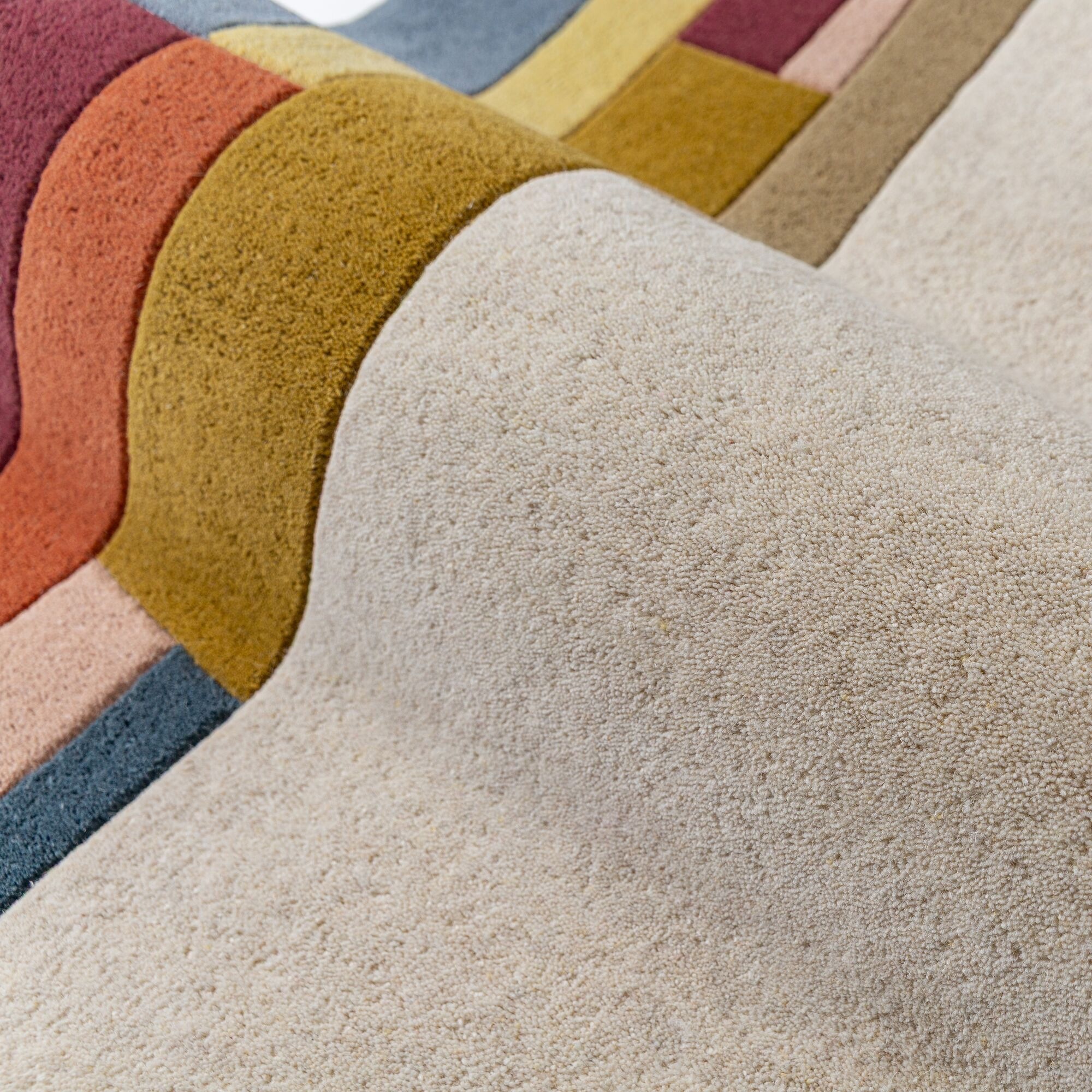FLAIR RUGS Wollteppich »EMRYC« oval 8 mm Höhe aus 100 % Wollflor, Ideal für moderne Einrichtungen