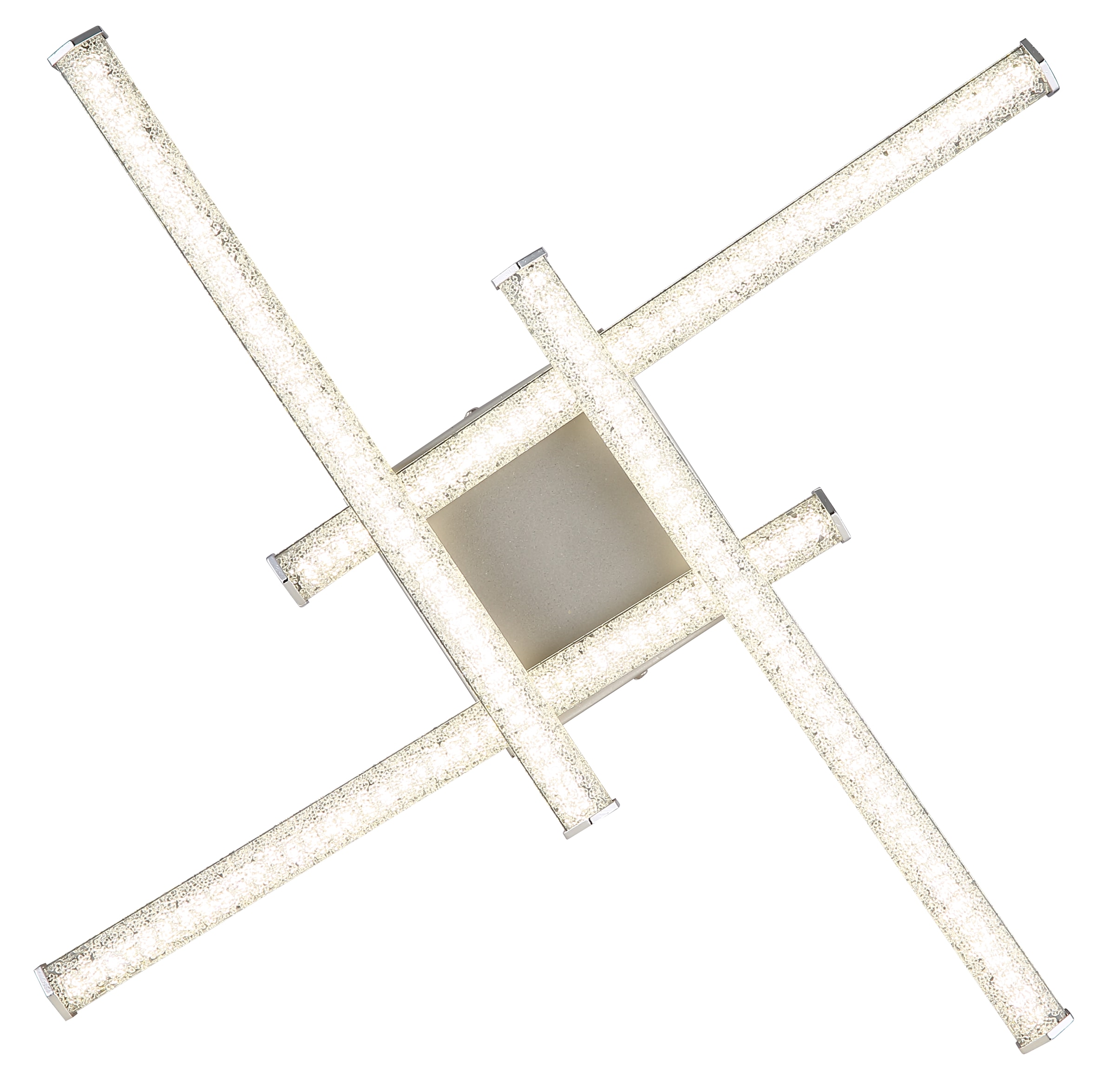 GLOBO LIGHTING LED Deckenleuchte »KIRINA«, Leuchtmittel LED-Modul | LED fest integriert, Deckenlampe/Nickel/Dreh-/Schwenkbar/4000K/Kunststoffkristalle
