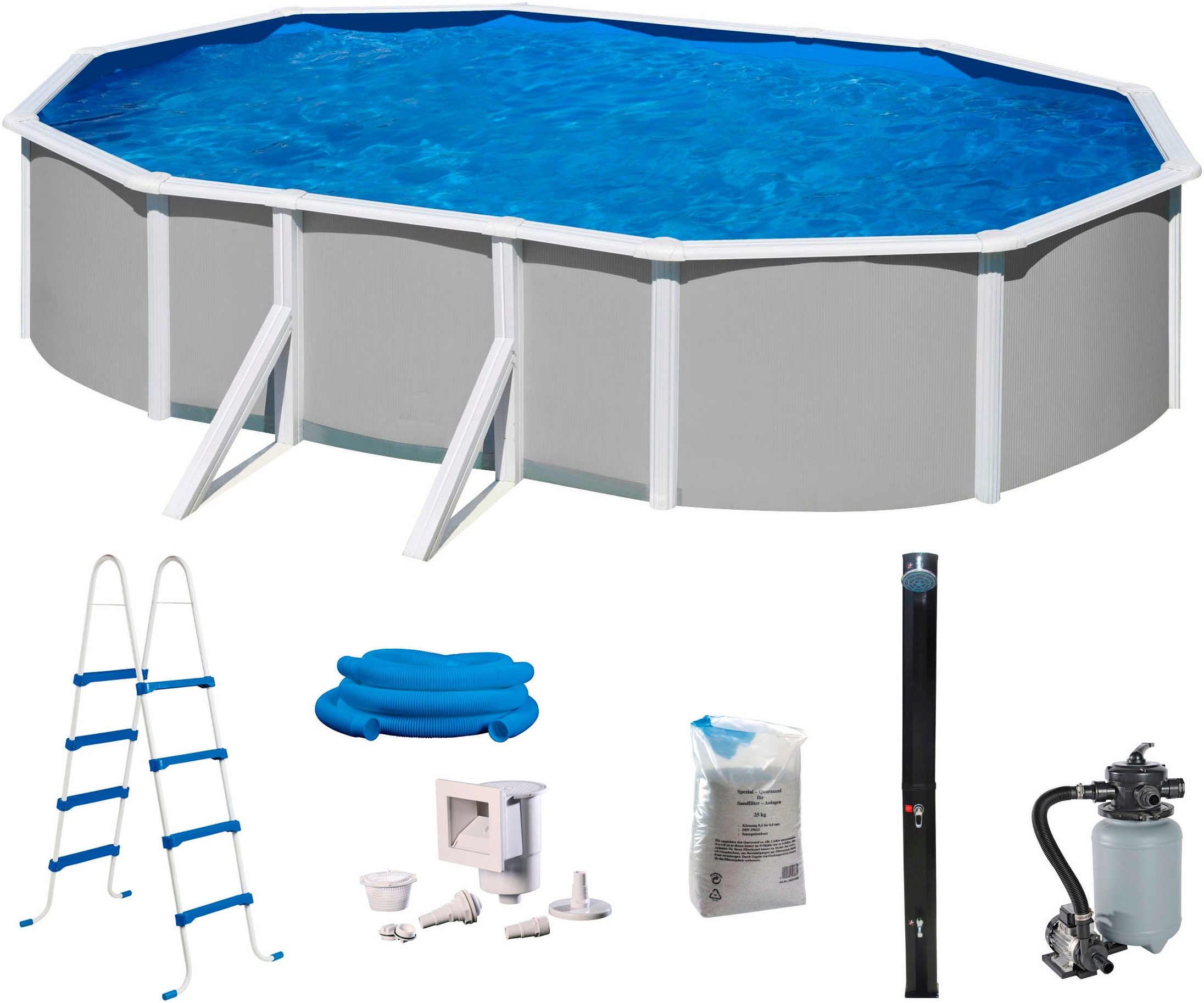 my POOL BWT Ovalpool »B 300 x L 500 x H 120 cm«, (Spar-Set, 6 tlg.), mit Solardusche
