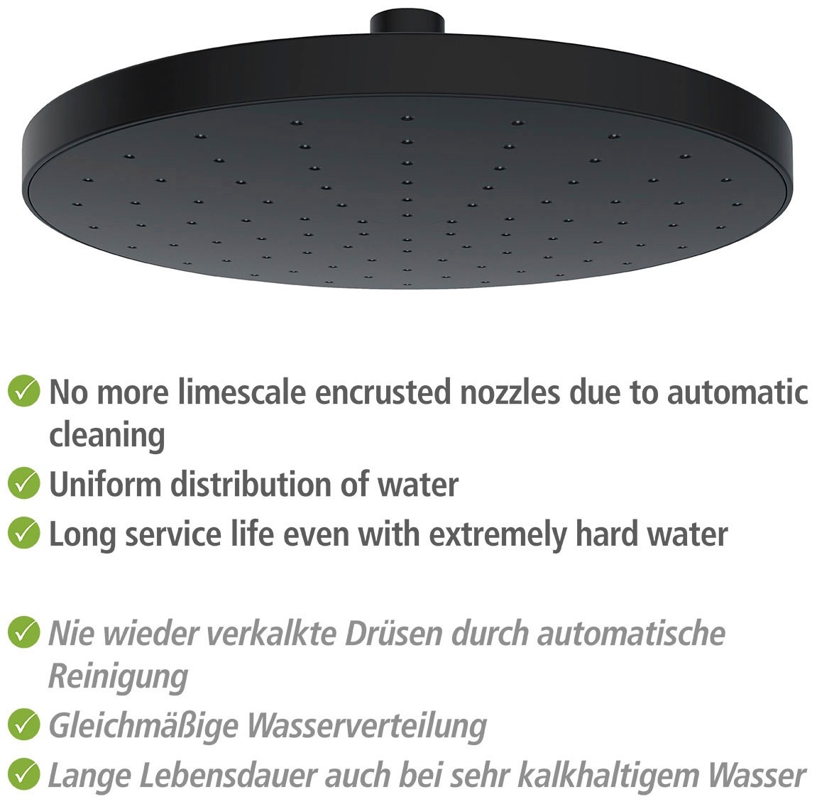 WENKO Regenduschkopf »Automatic Cleaning«, (1 tlg.), Ø 22,5 cm