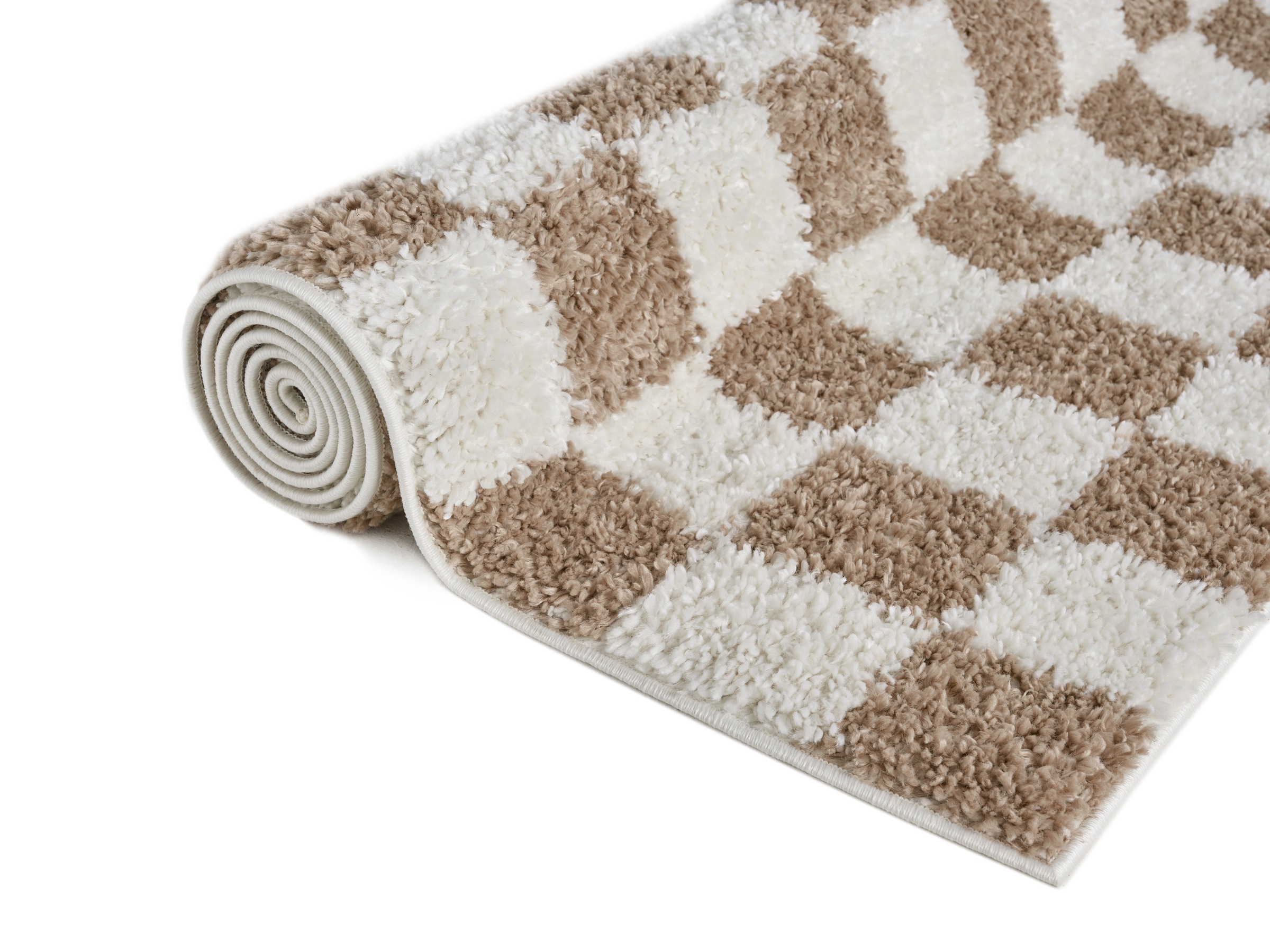 OTTO home Hochflor-Teppich »Kiiki«, rechteckig, 30 mm Höhe, Kariert, auffälliges Schachbrettmuster, Wohnzimmer, Schlafzimmer