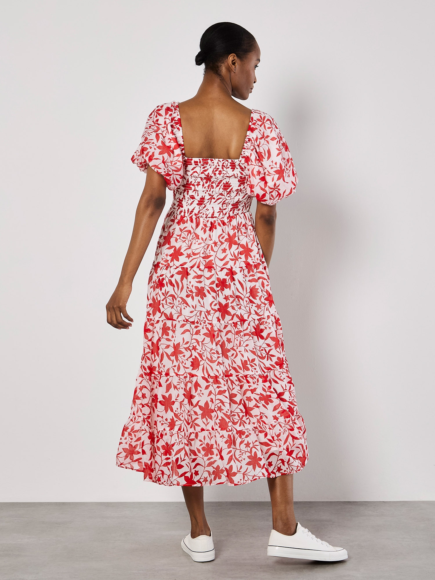 Apricot Midikleid »Florales Sommerkleid« mit Puffärmeln