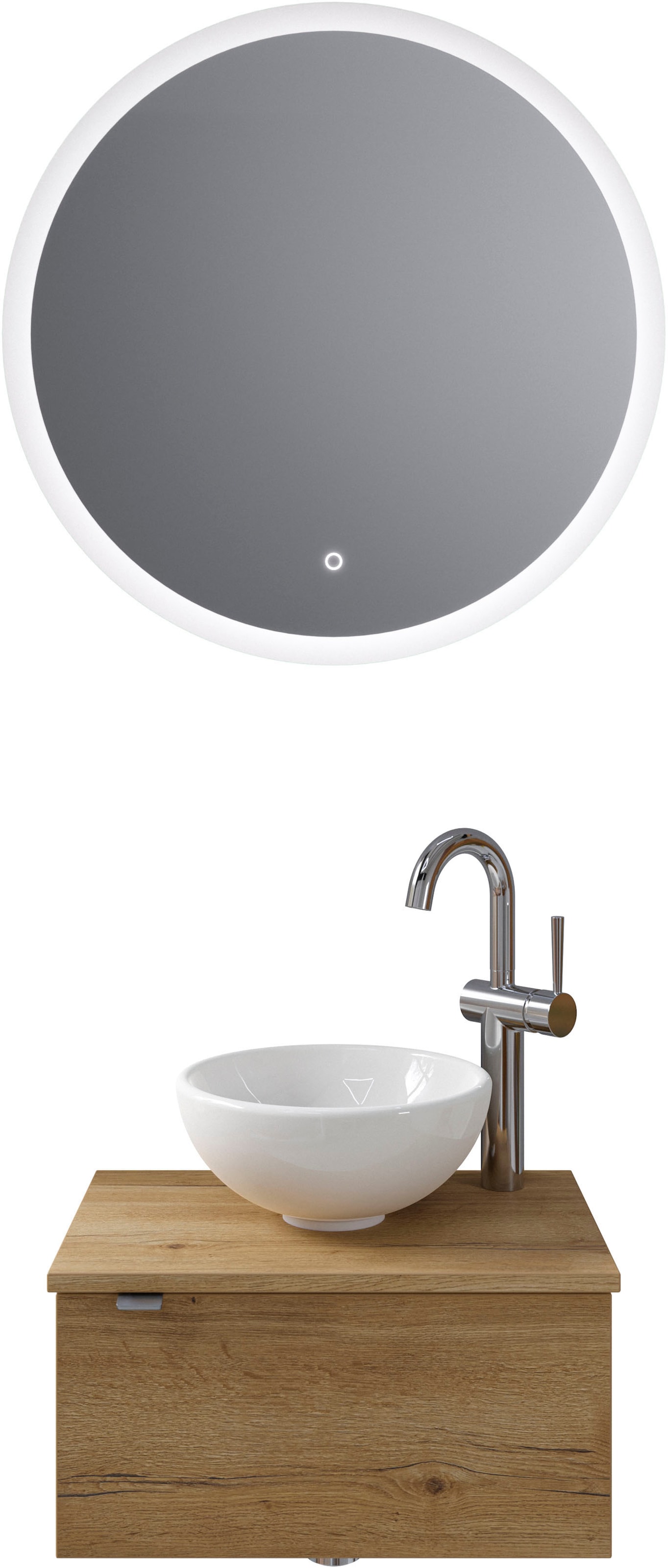 Saphir Badmöbel-Set "Serie 6915" 4 Stk. tlg. Gäste-Bad, mit LED-Spiegel und günstig online kaufen