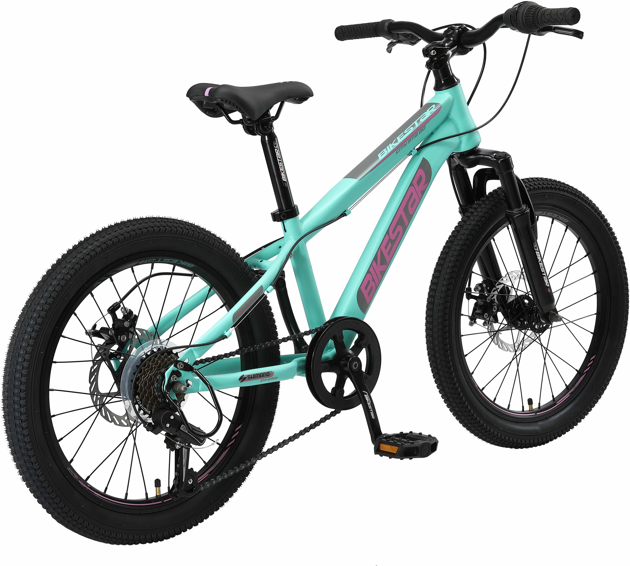 Bikestar Jugendfahrrad, 7 Gang, Shimano, RD-TY21 Schaltwerk, Kettenschaltung