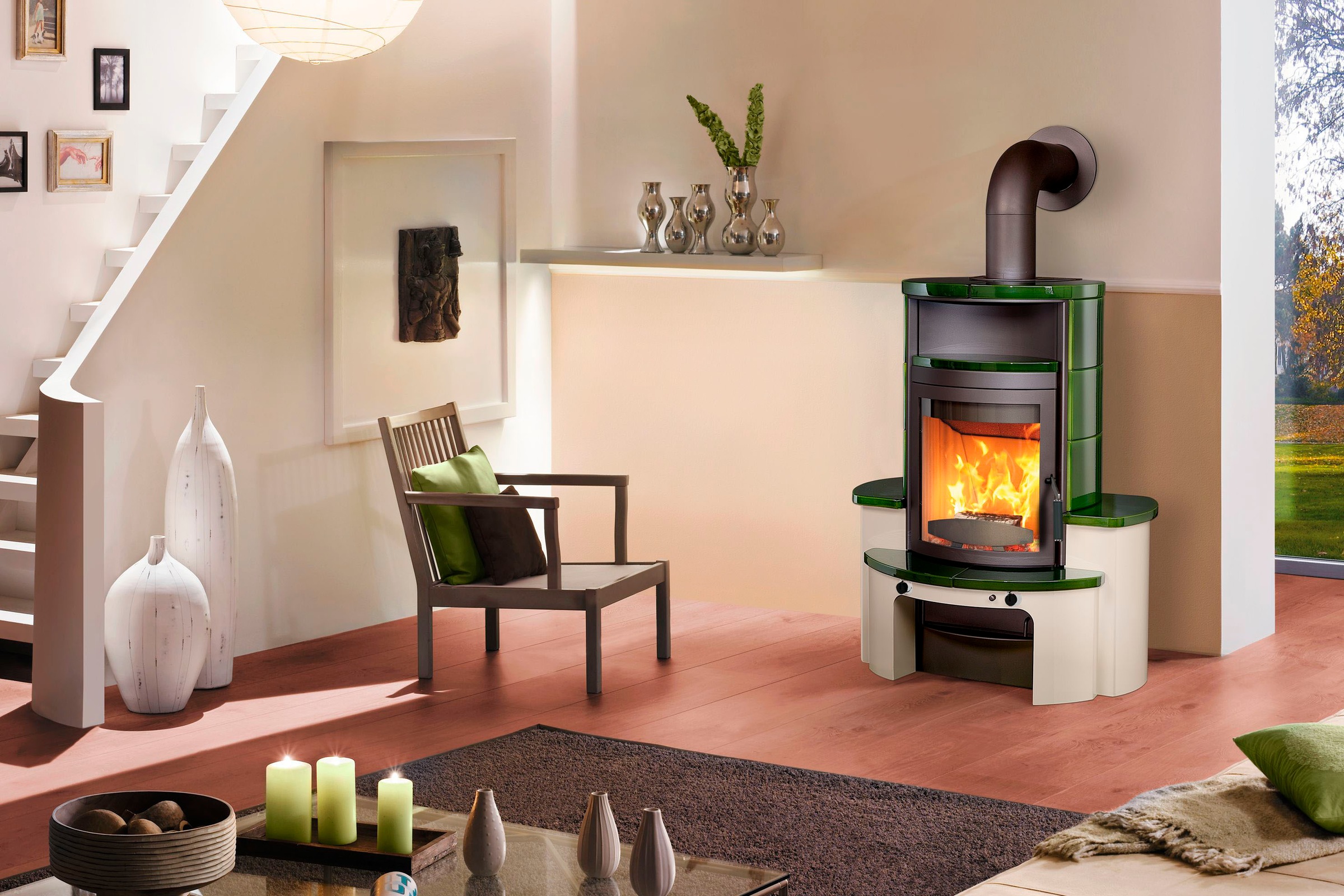 HARK Kaminofen »Avenso GT ECOplus 6 KW« grün-glänzend, mit EcoPlus Filter