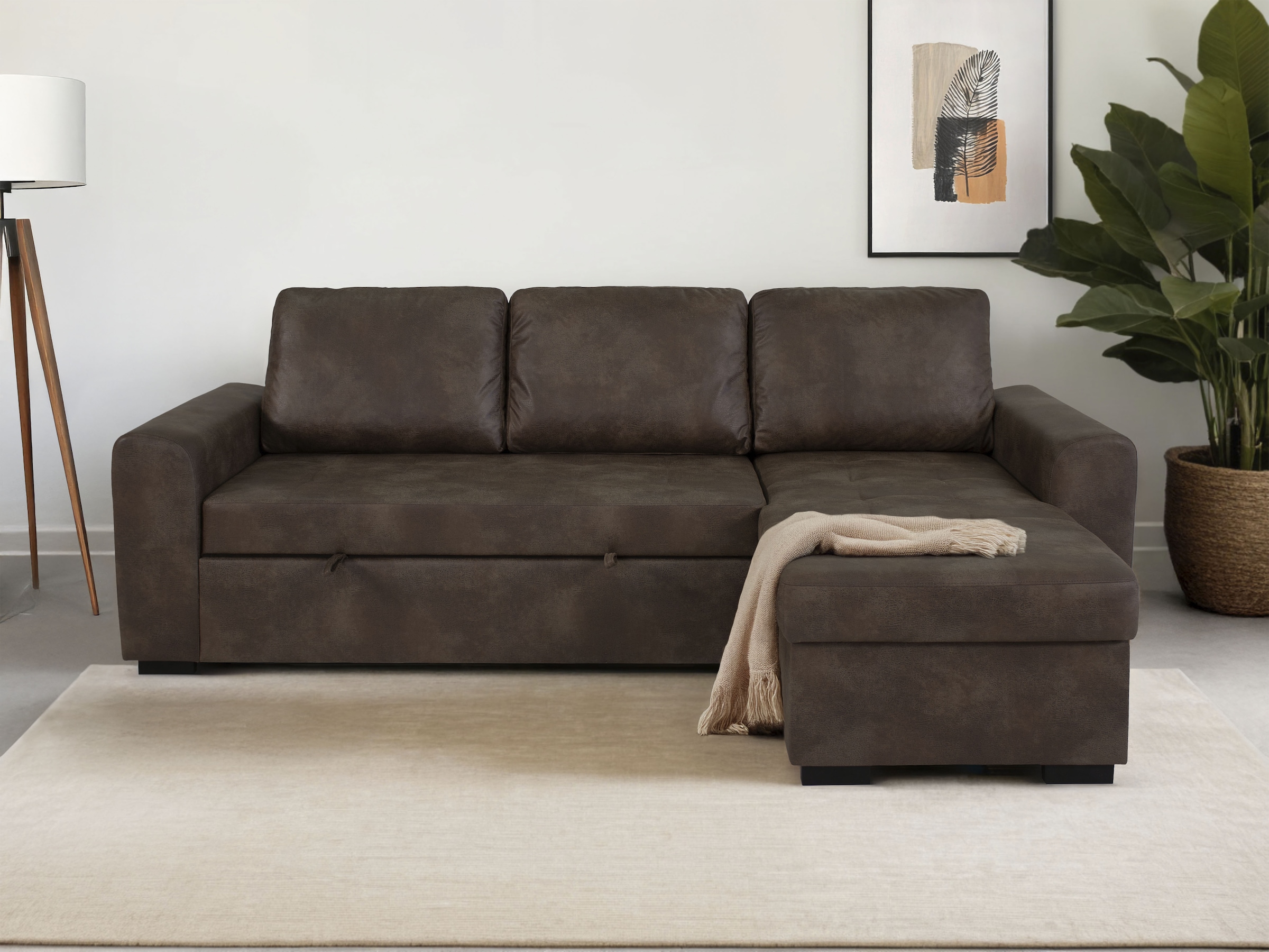 Trends by HG Ecksofa "Poll L-Form, B: 245 cm" mit Bettfunktion & Bettkasten günstig online kaufen