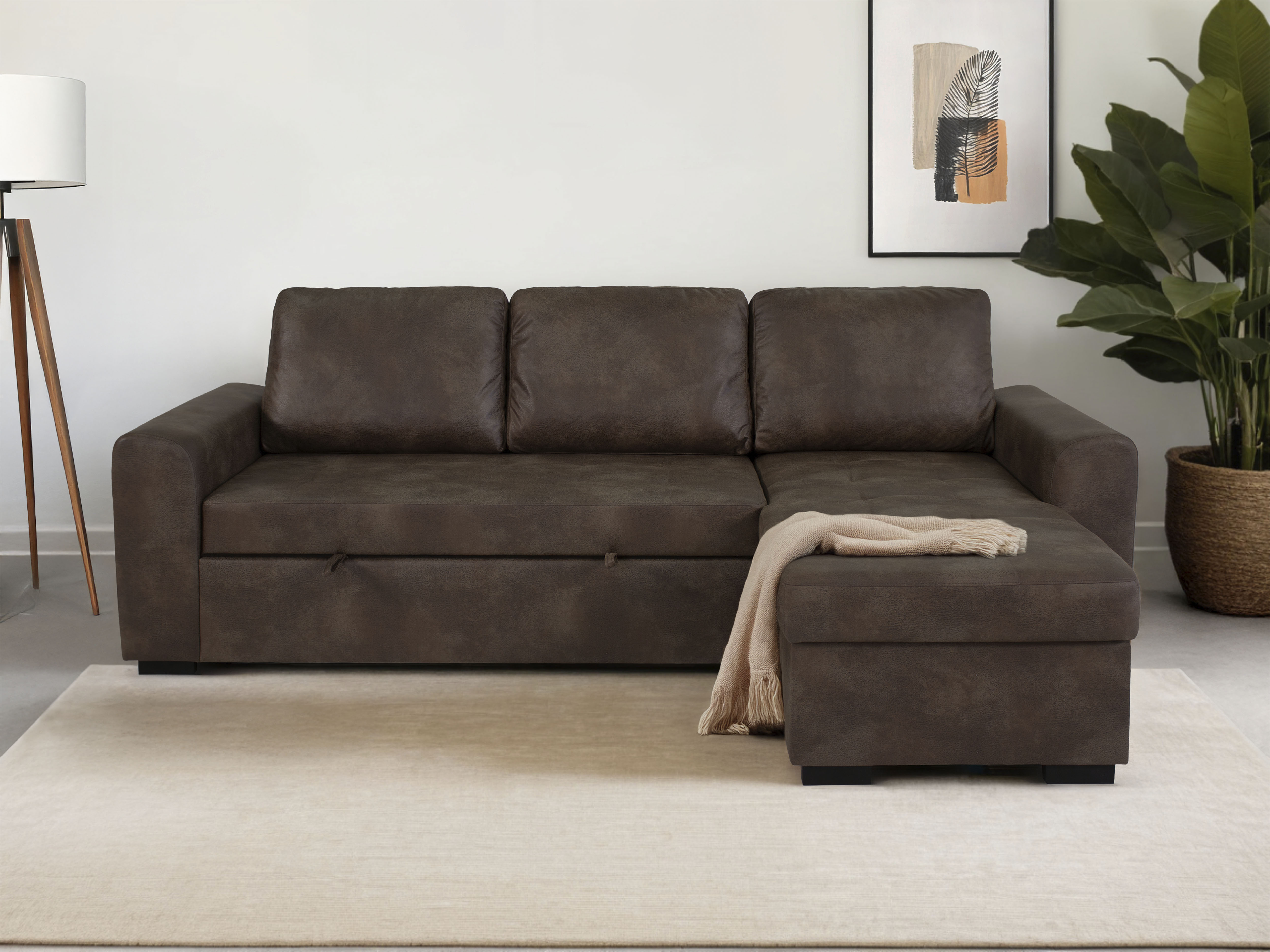 Trends by HG Ecksofa "Poll L-Form, B: 245 cm" mit Schlaffunktion & Bettkasten