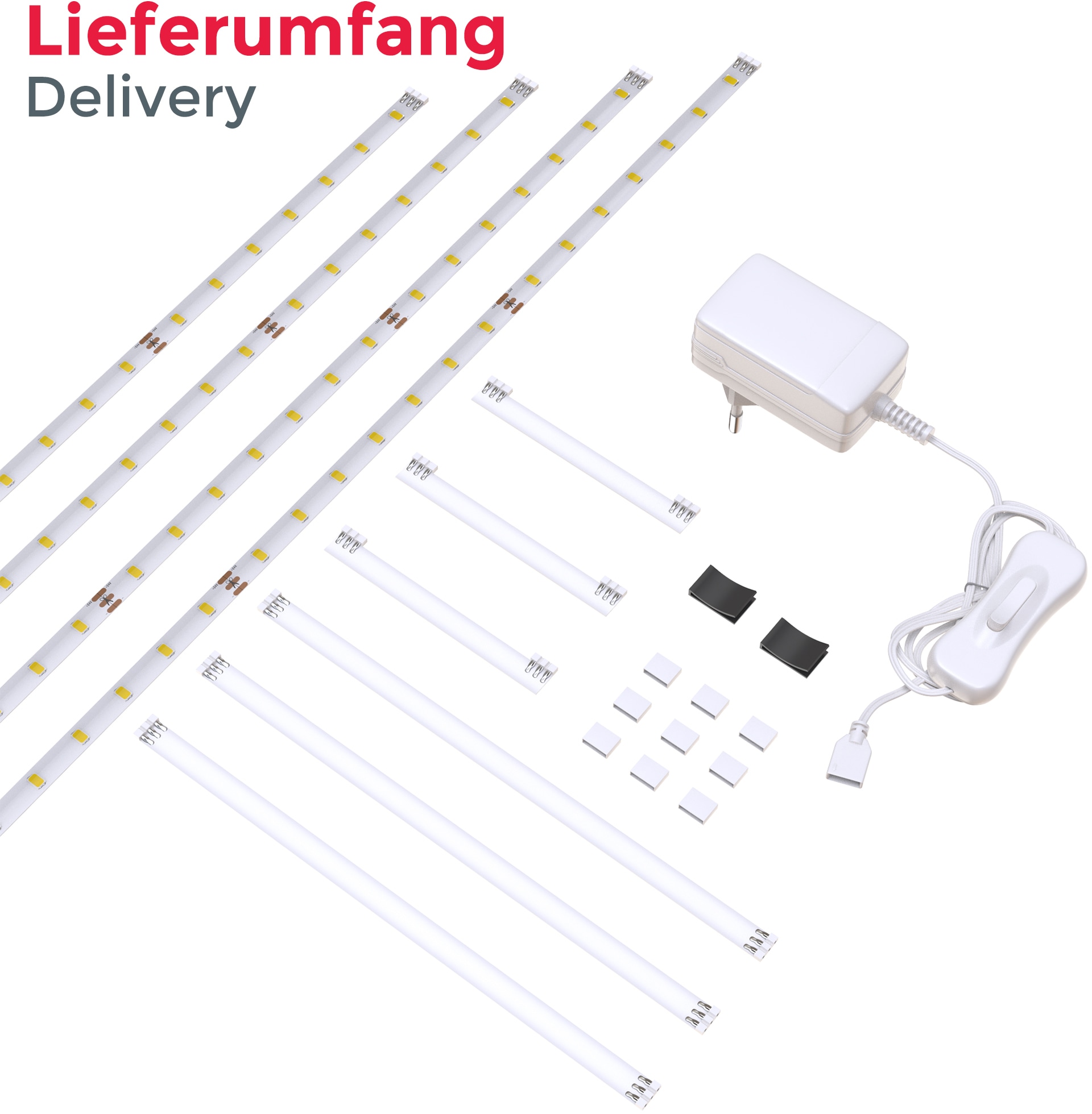 LED Verbinder LED-Streifen BAUR bestellen 2m Streifen B.K.Licht Band Unterbauleuchte 4 Set »Lacerta«, inkl. |