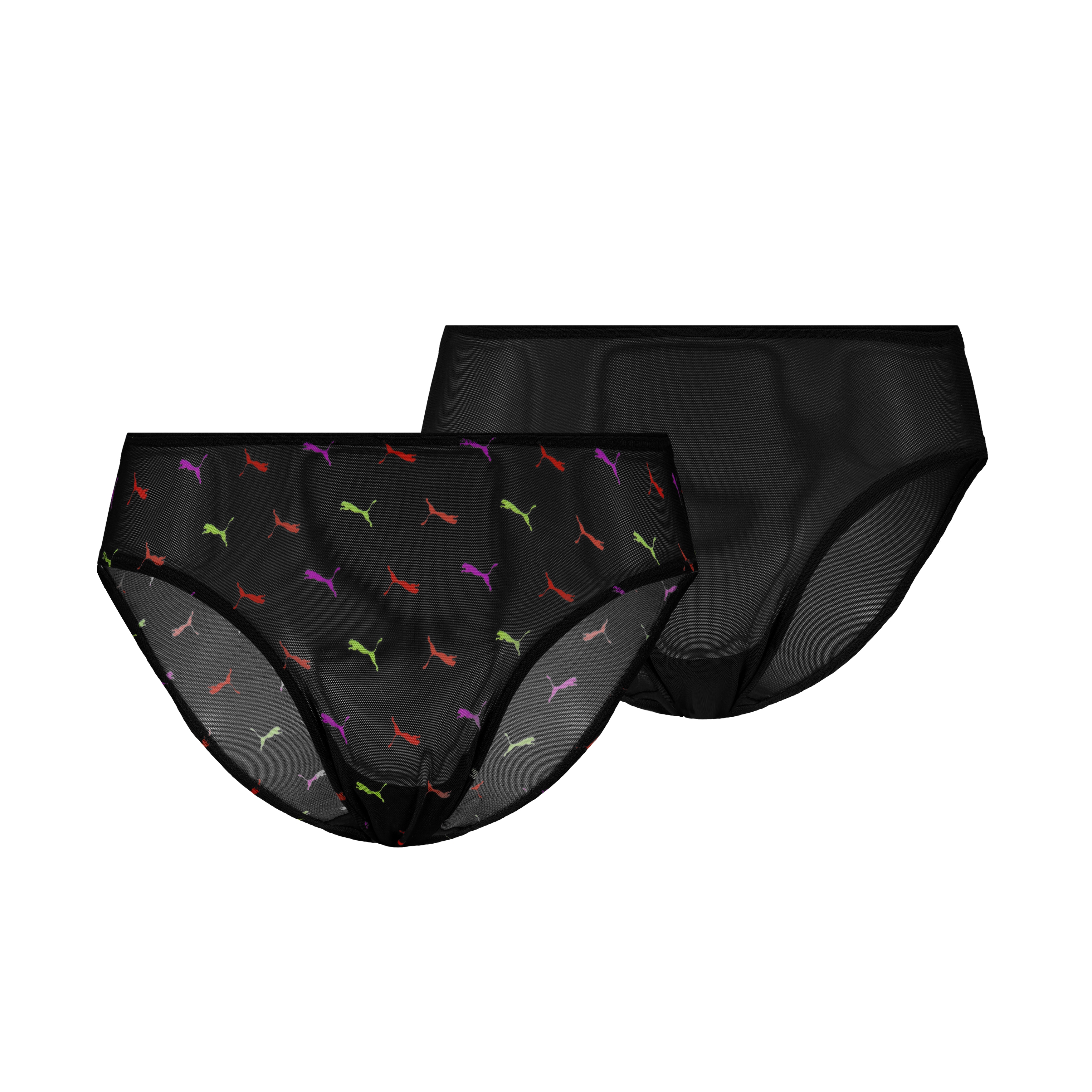 PUMA Slip "PUMA WOMEN PRINTED MESH BRIEFS" mit buntem allover Print, mit Mesh-Details