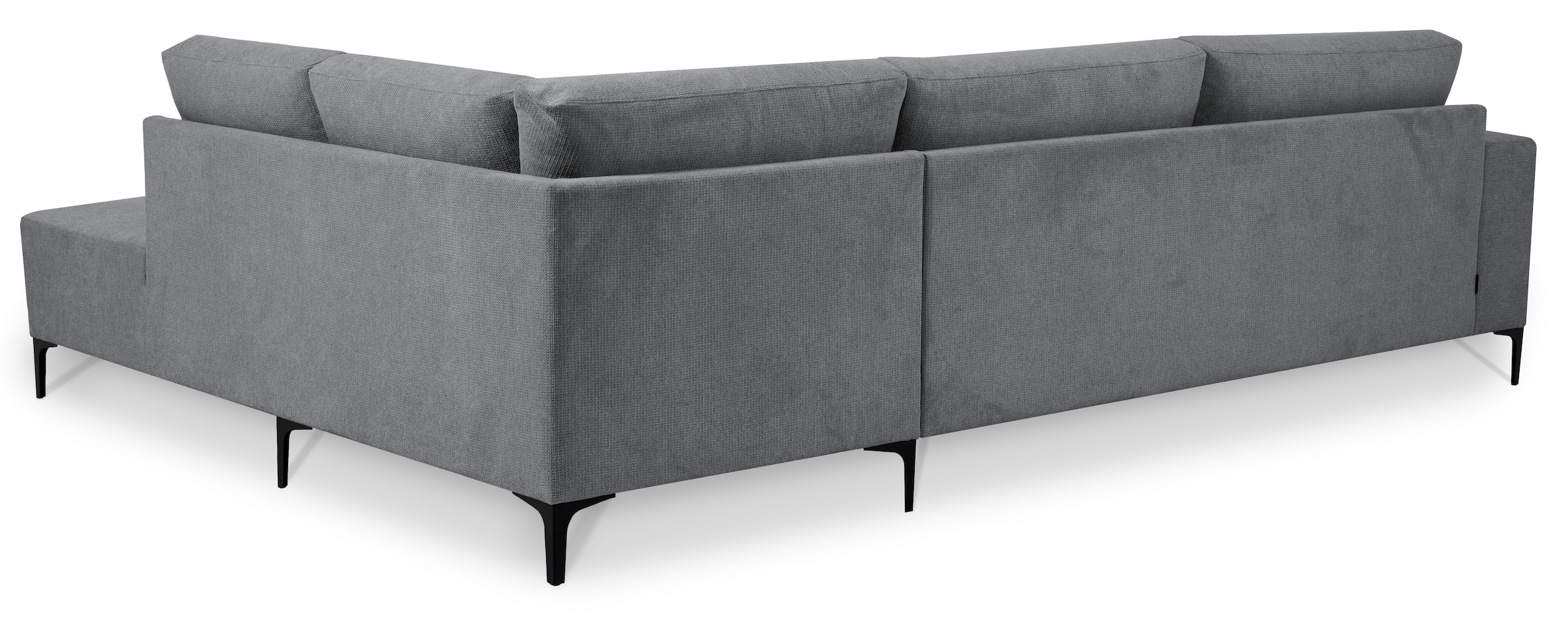 Places of Style Ecksofa »Xander, L-Form,«, Breite 289 cm, Webstoff, Soft-Touch Chenille, schwarze Metallfüße