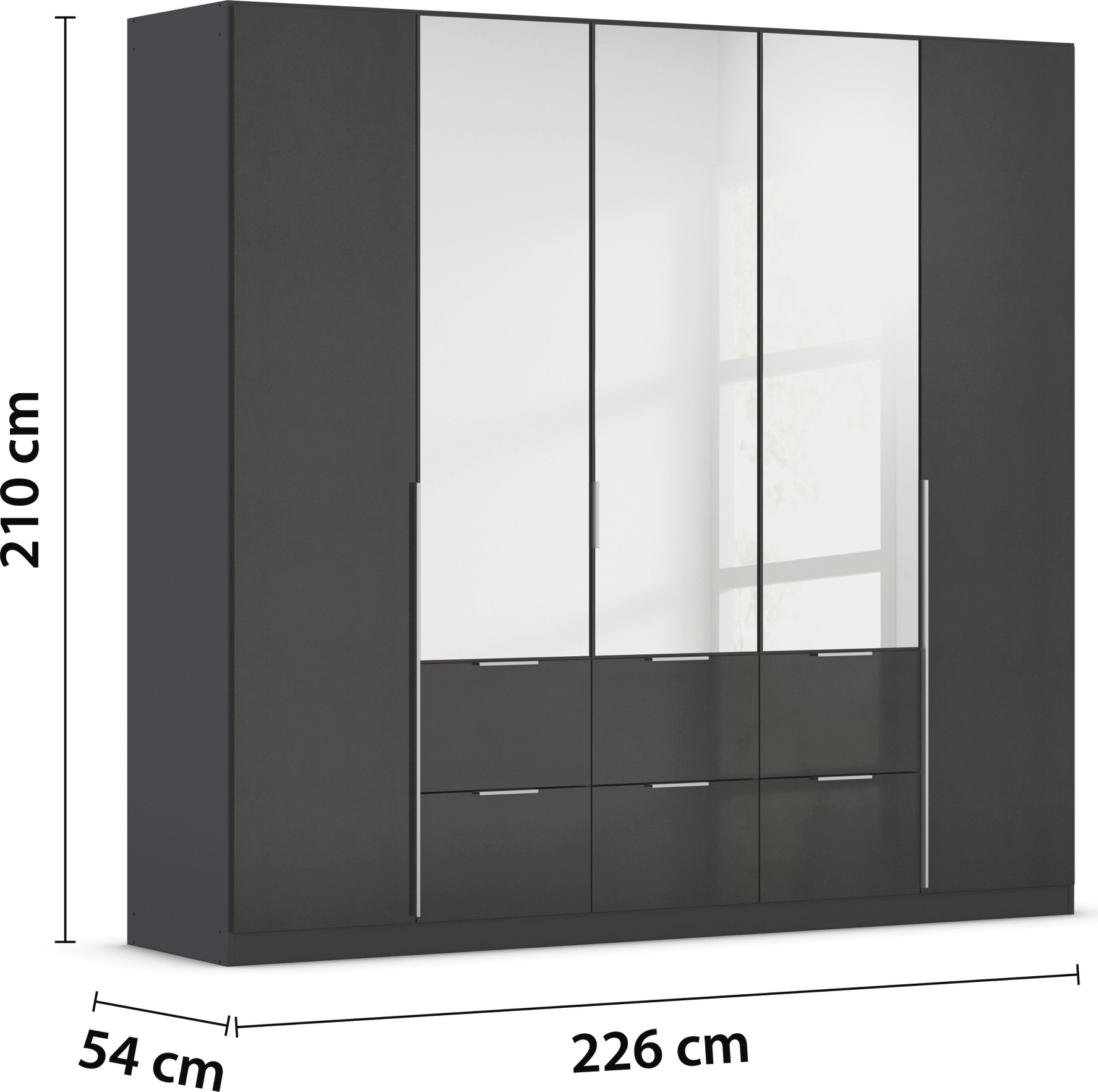 rauch Drehtürenschrank »Kleiderschrank Schrank Garderobe AGORDO mit Dekor- oder Hochglanzfront«, mit Außenschubkästen, in 6 Breiten und 2 Höhen MADE IN GERMANY