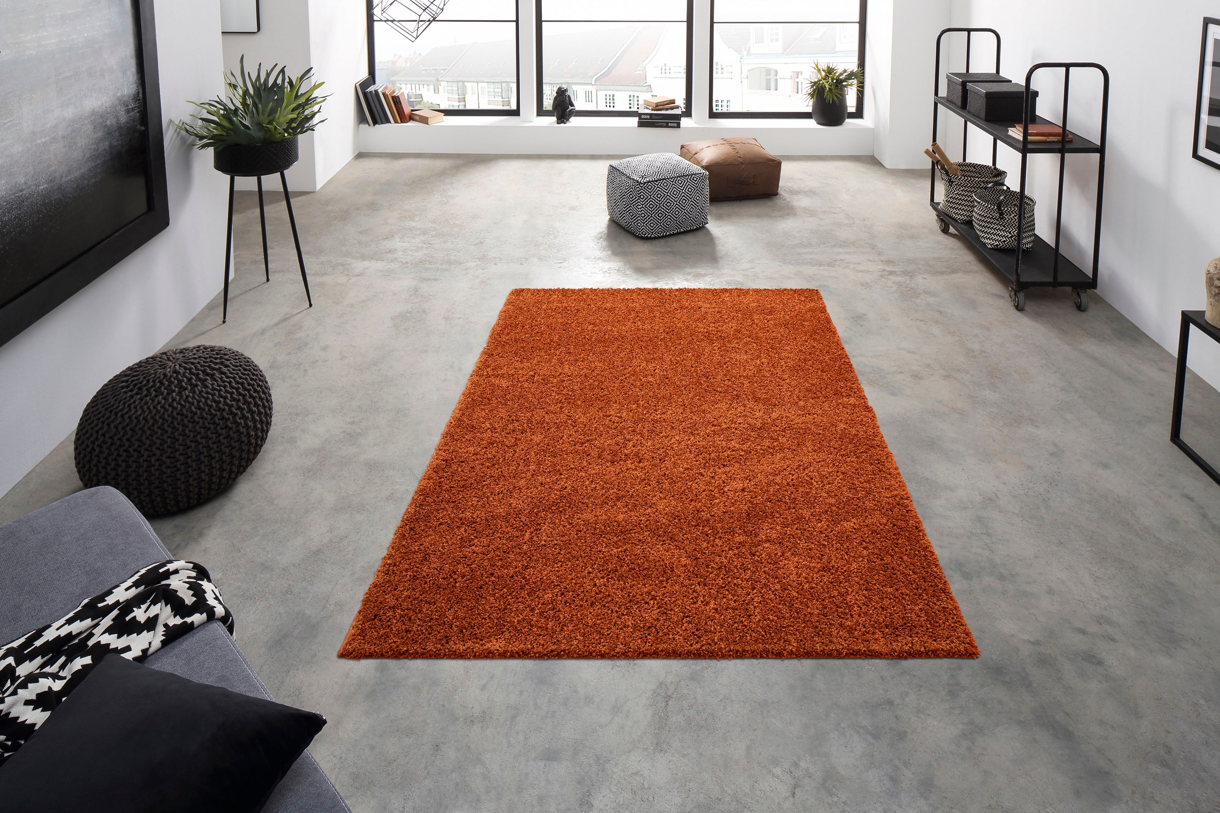 Thumbnail - my home Hochflor-Teppich "Viva" rechteckig 45 mm Höhe Uni Farben, einfarbig, besonders weich und kuschelig, Kundenliebli...