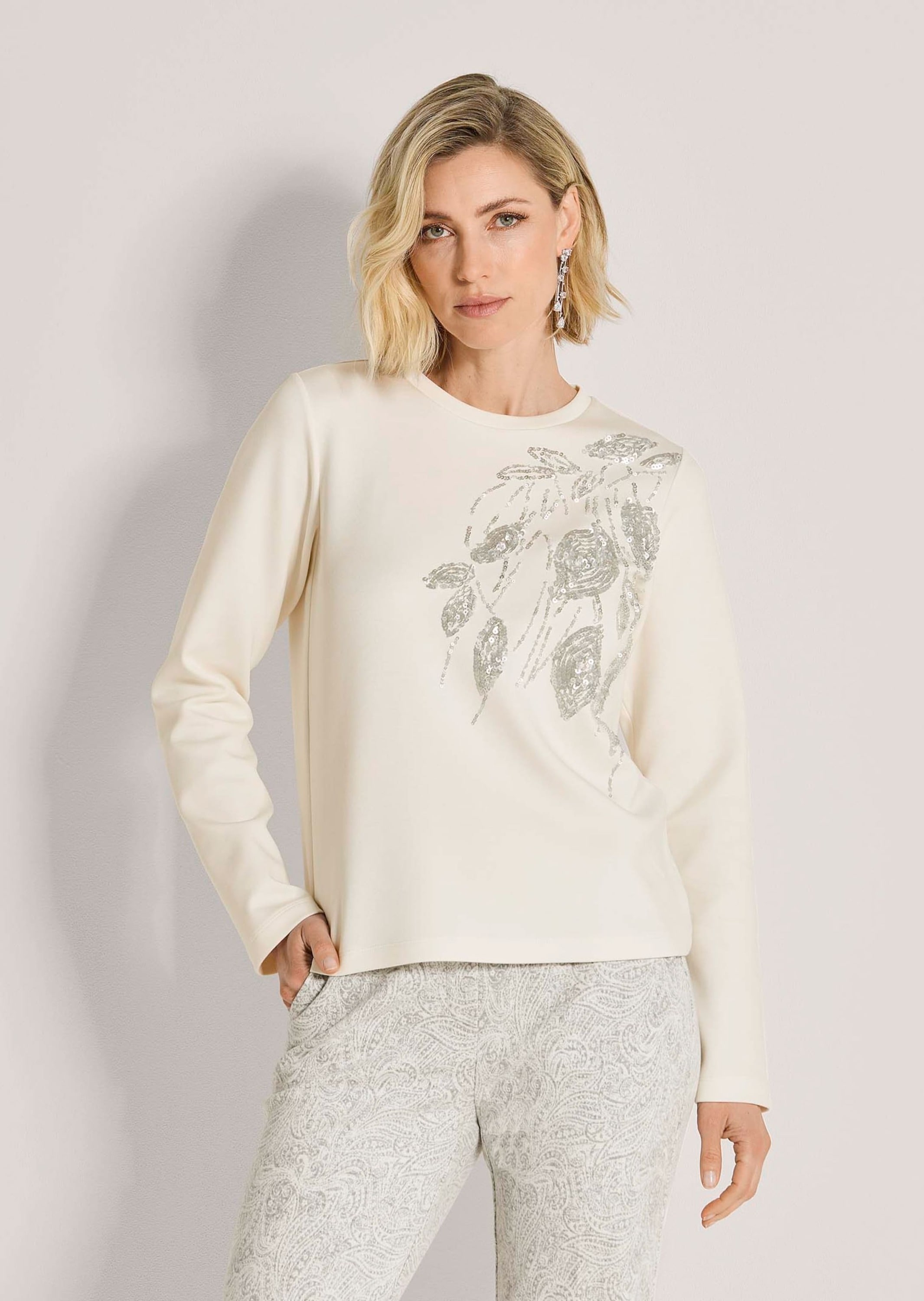 MADELEINE Langarmshirt »Shirt Sweatshirt mit Paillettenstickerei«
