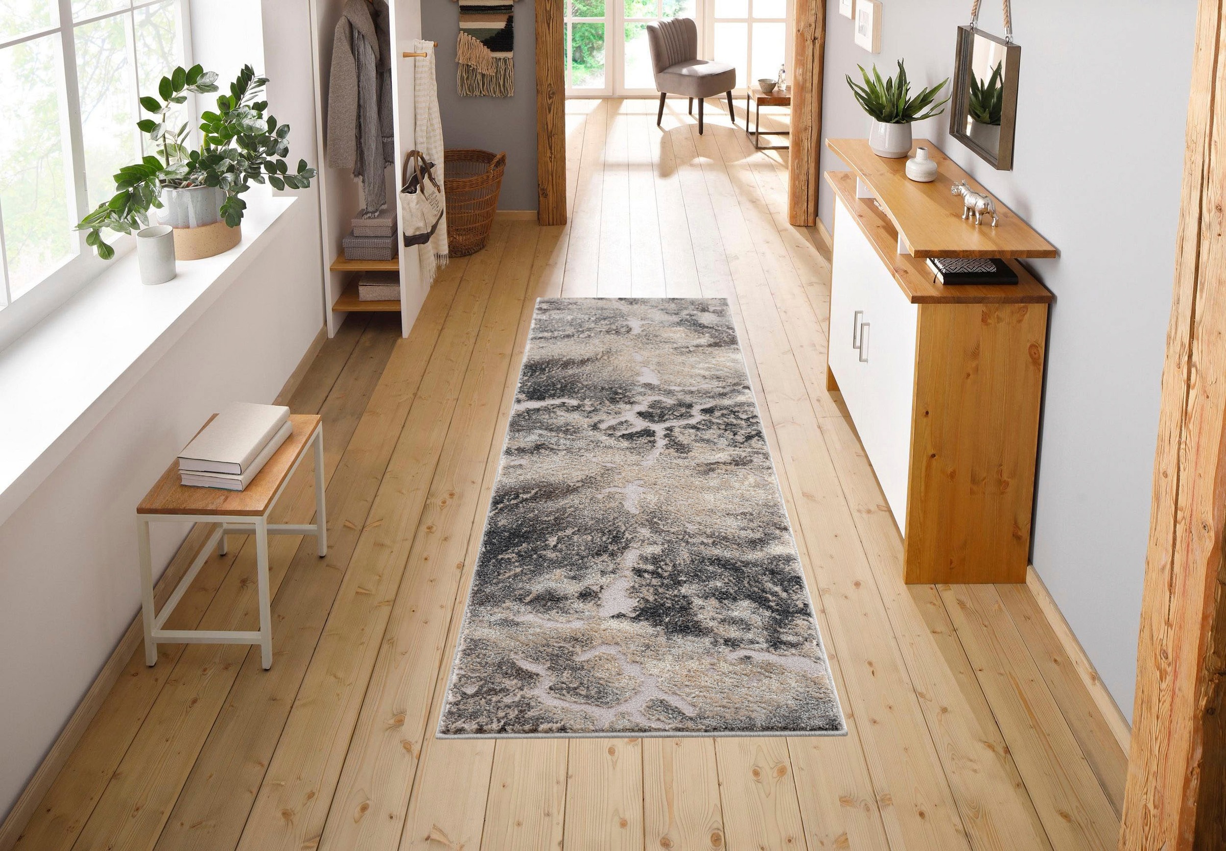 my home Läufer "Marmor" rechteckig 12 mm Höhe Teppich in moderner Marmor Op günstig online kaufen