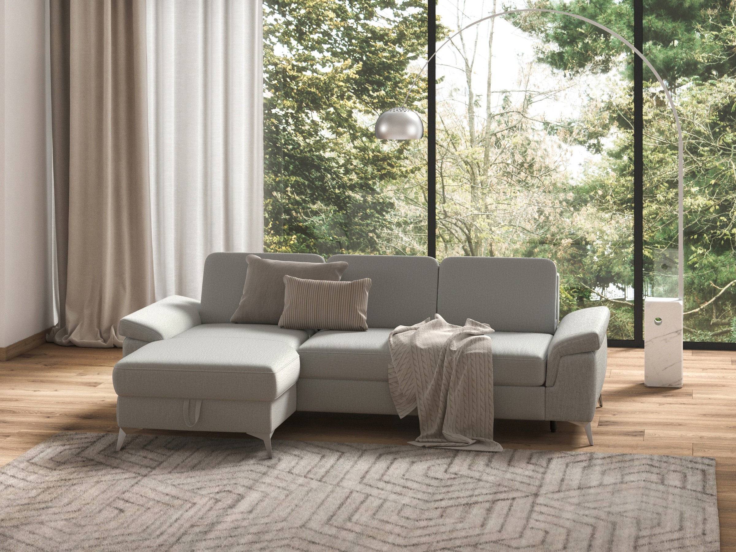 Thumbnail - sit&more Ecksofa "Padua L-Form" inklusive Sitztiefenverstellung, Armteilfunktion und Federkern