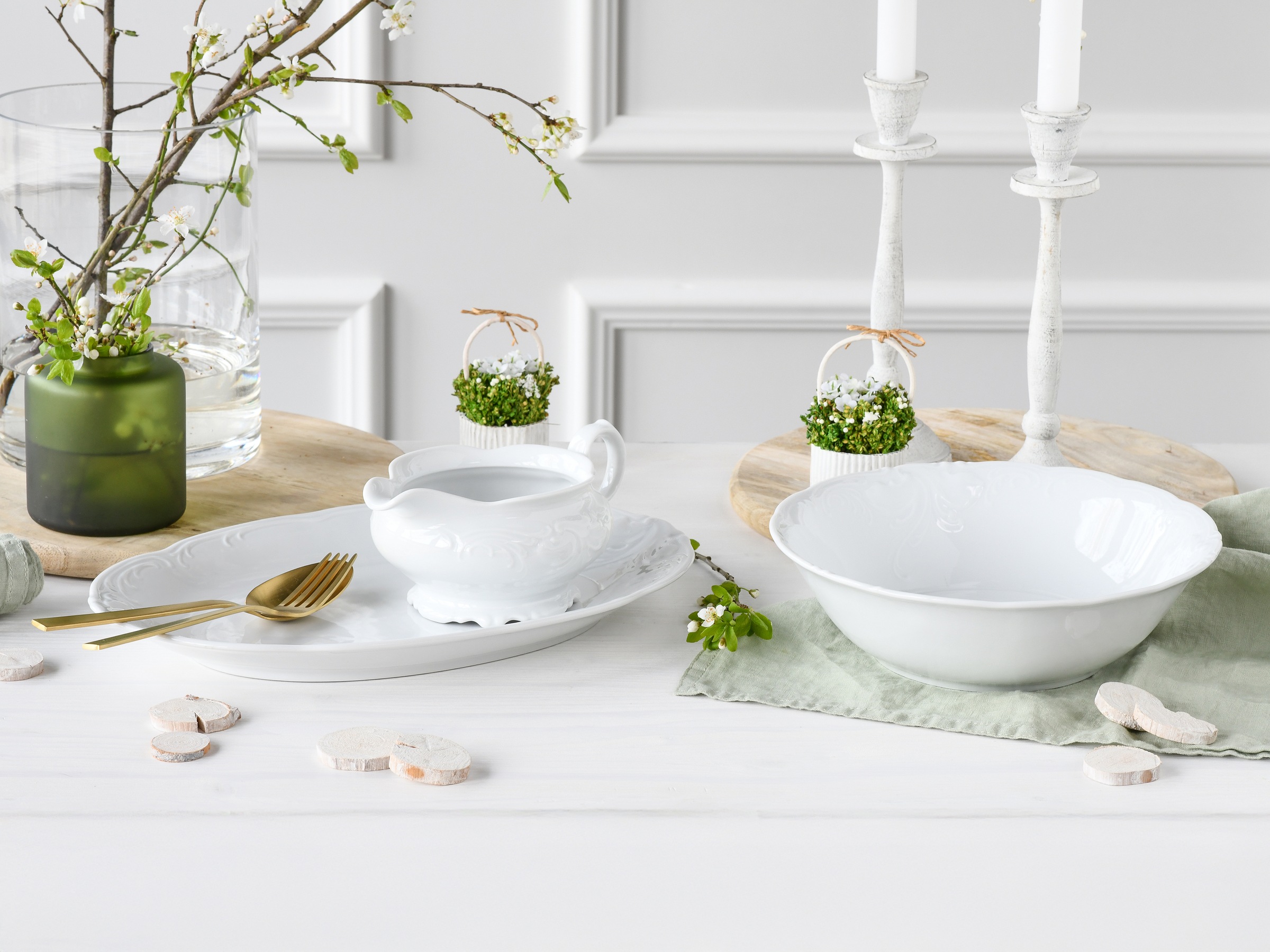 CreaTable Servier-Set »Frederike, Servierset 3-tlg.« Edles Servierset, Formschön elegant