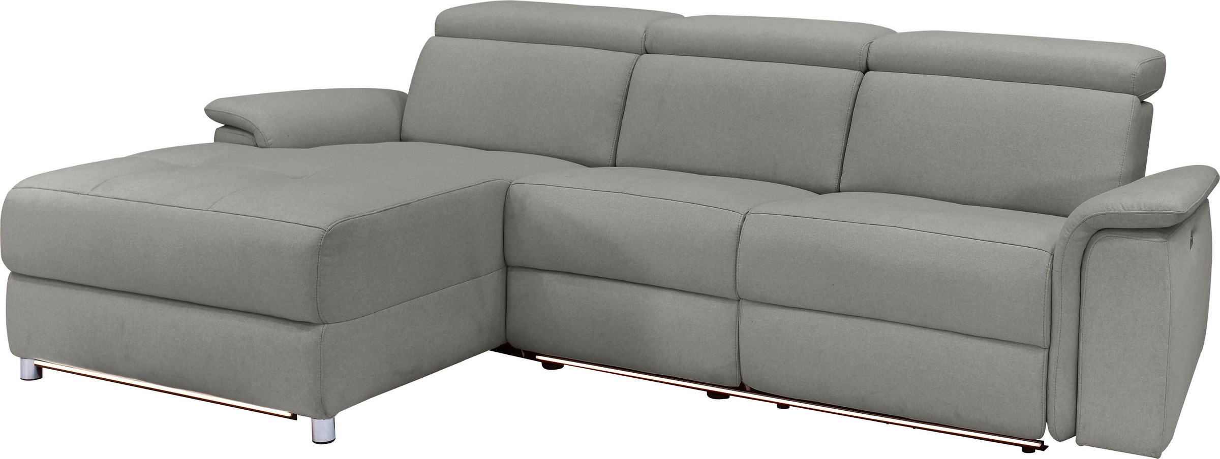 Places of Style Ecksofa »Pareli, L-Form, 259cm,m. Recamiere, Echtleder, Kunstleder, Webstoff«, man. o. elektr. Relaxfunktion, USB/Kopfteilverstellg u. LED