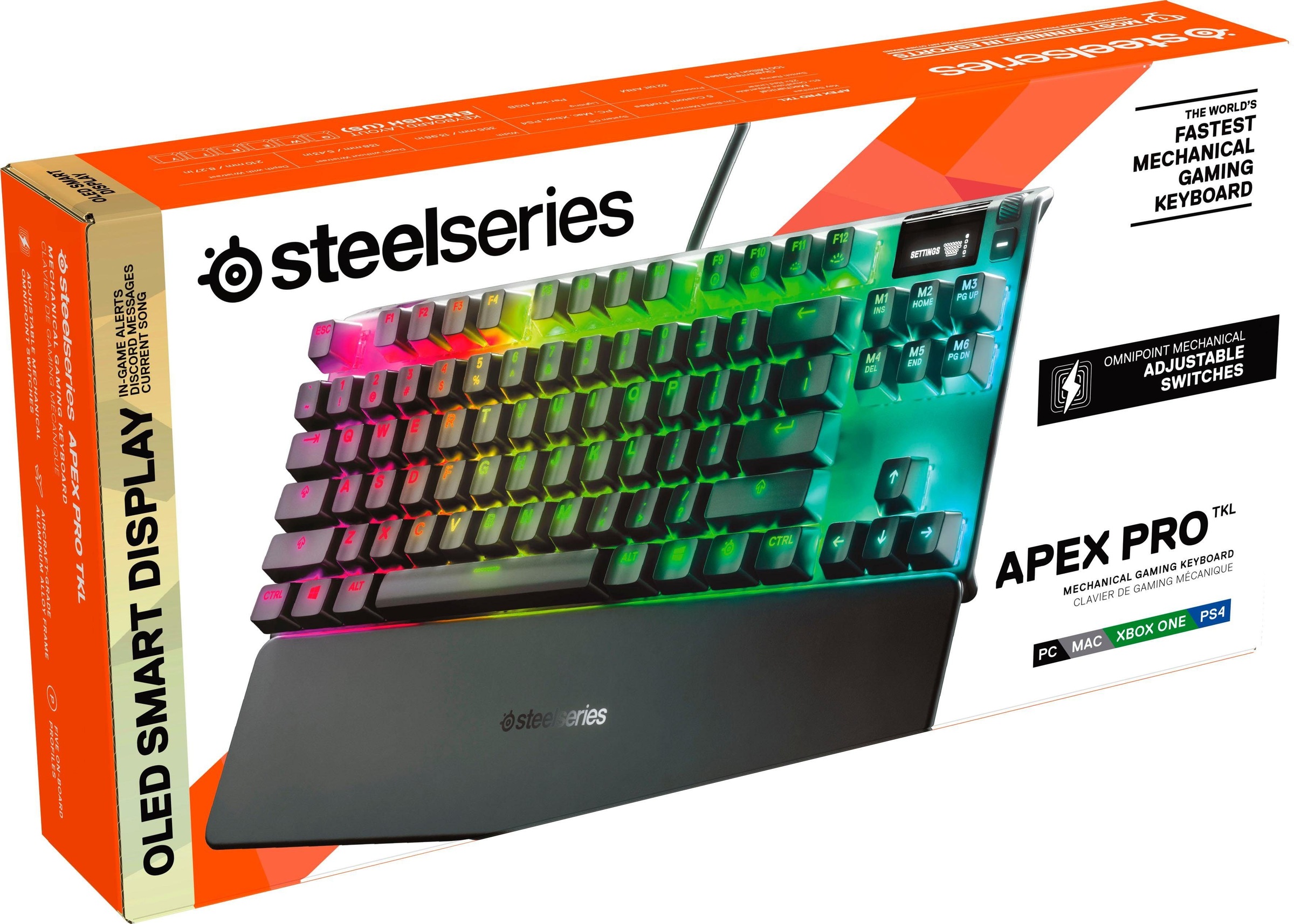 | (Smart-Display-Makrotasten-Handgelenkauflage-Multimedia-Tasten-USB-Durchschleife) »Apex Gaming-Tastatur Mechanical«, BAUR SteelSeries TKL Pro