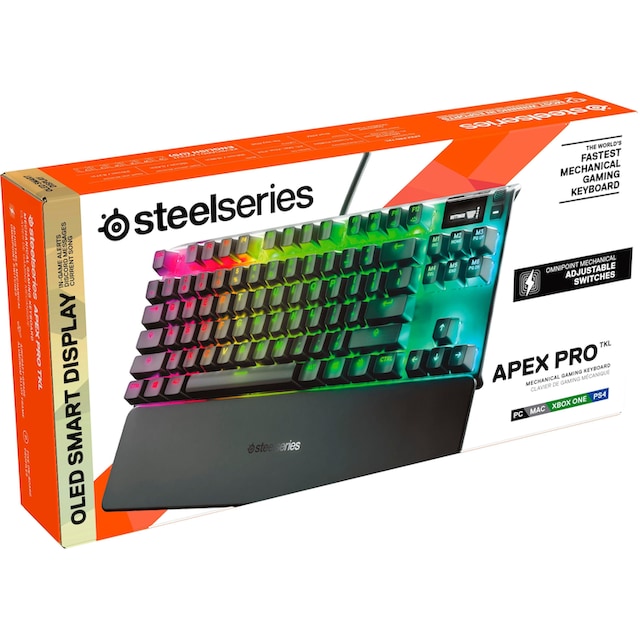 SteelSeries Gaming-Tastatur »Apex Pro TKL Mechanical«,  (Smart-Display-Makrotasten-Handgelenkauflage-Multimedia-Tasten-USB-Durchschleife)  | BAUR