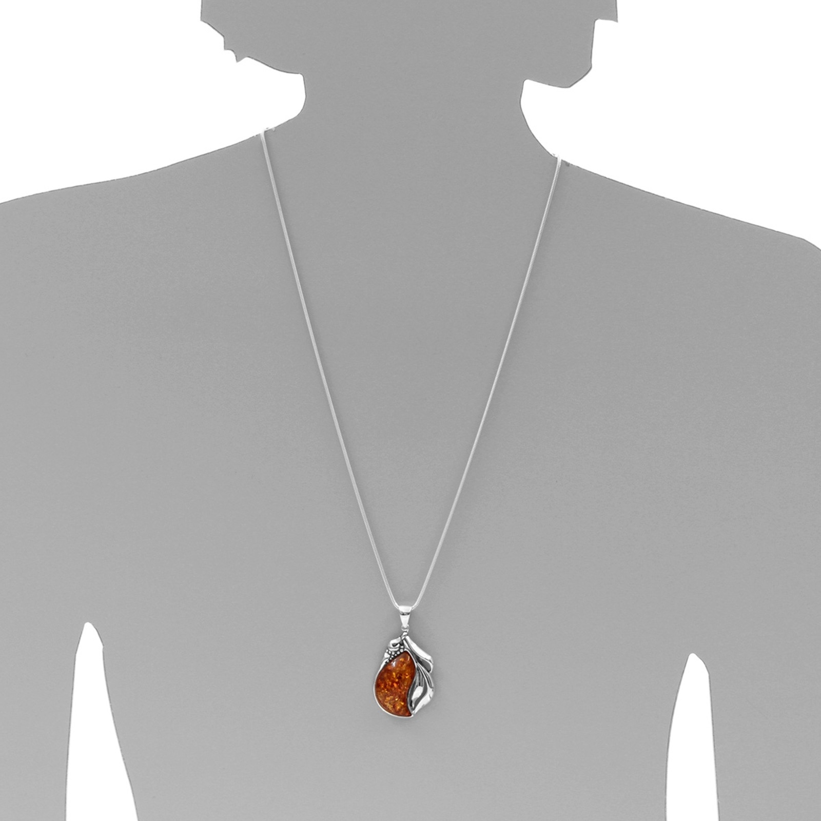 OSTSEE-SCHMUCK Kette mit Anhänger »- Janne - Silber 925/000 - Bernstein«