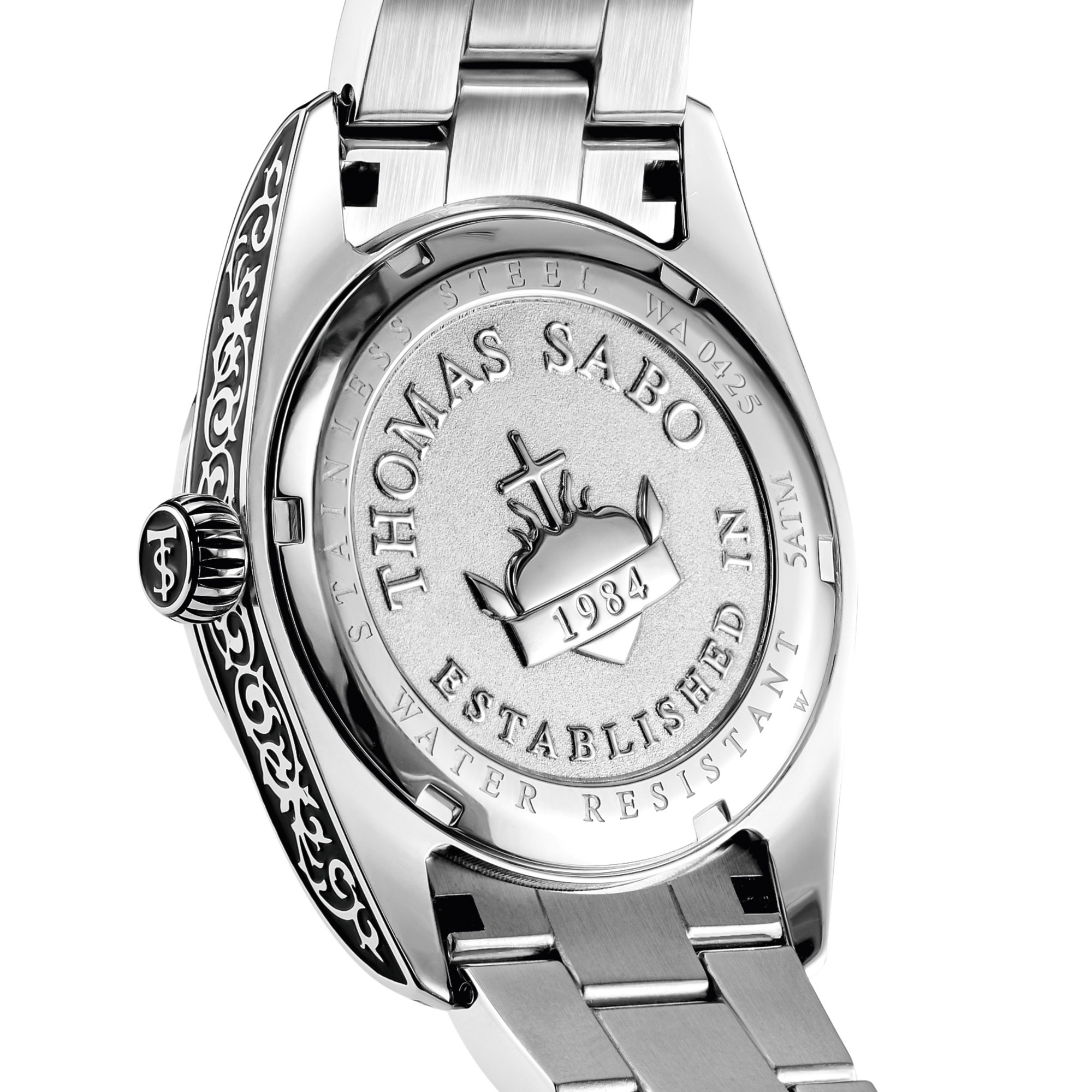 THOMAS SABO Quarzuhr »REBEL AT HEART REVIVE 36 mm« Armbanduhr, Damenuhr, Herrenuhr, Edelstahlarmband, analog, Tag