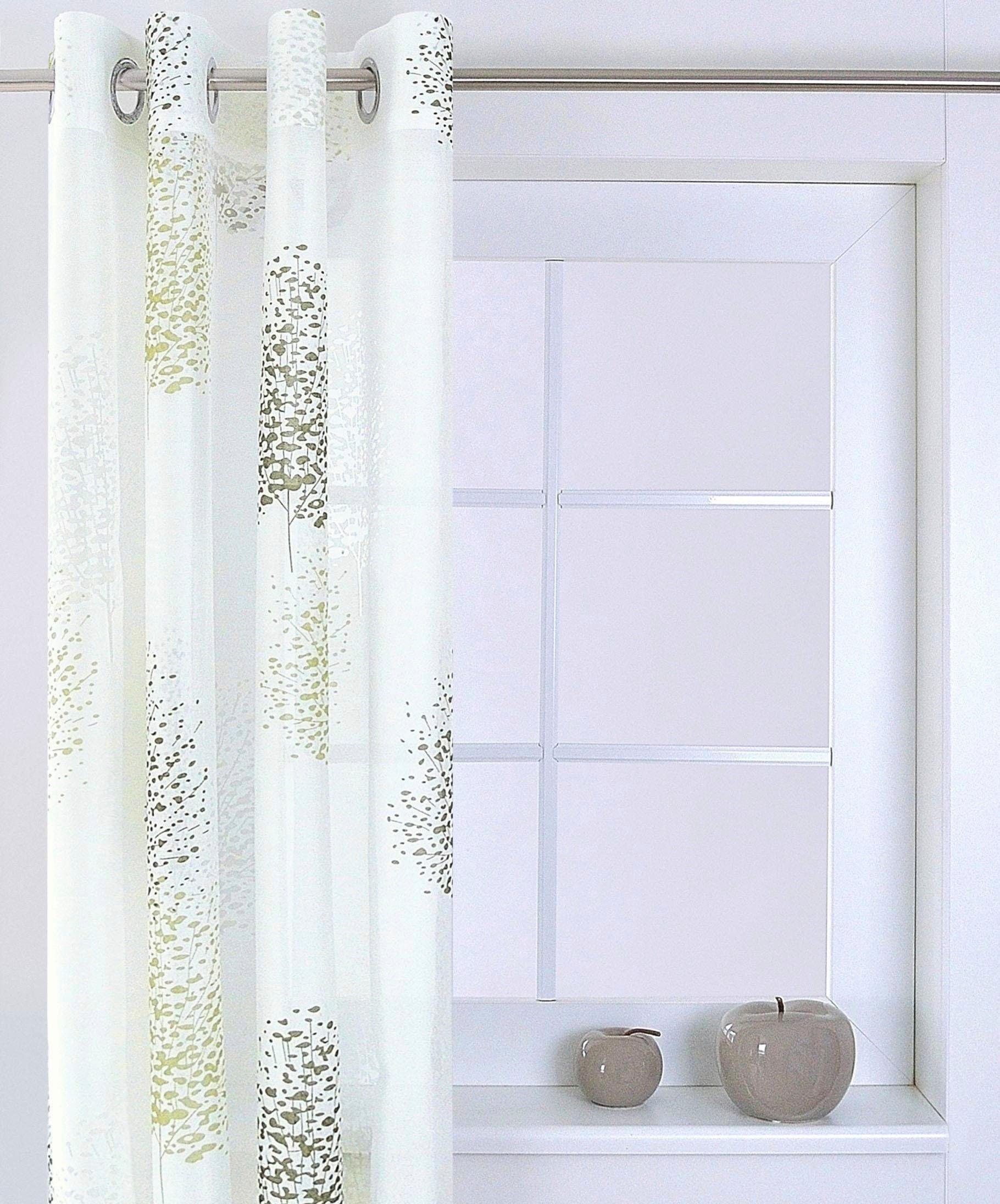 Kutti Vorhang »Belinda«, (1 Viskose-Polyester Gardine, halbtransparent, BAUR bedruckt, St.), Ausbrenner, bestellen 