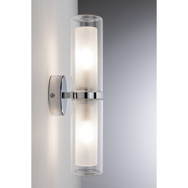 Paulmann Wandleuchte »Selection Bathroom Luena IP44 max. 2x20W Chrom 230V  Glas/Metall«, 2 flammig-flammig, E14 | BAUR