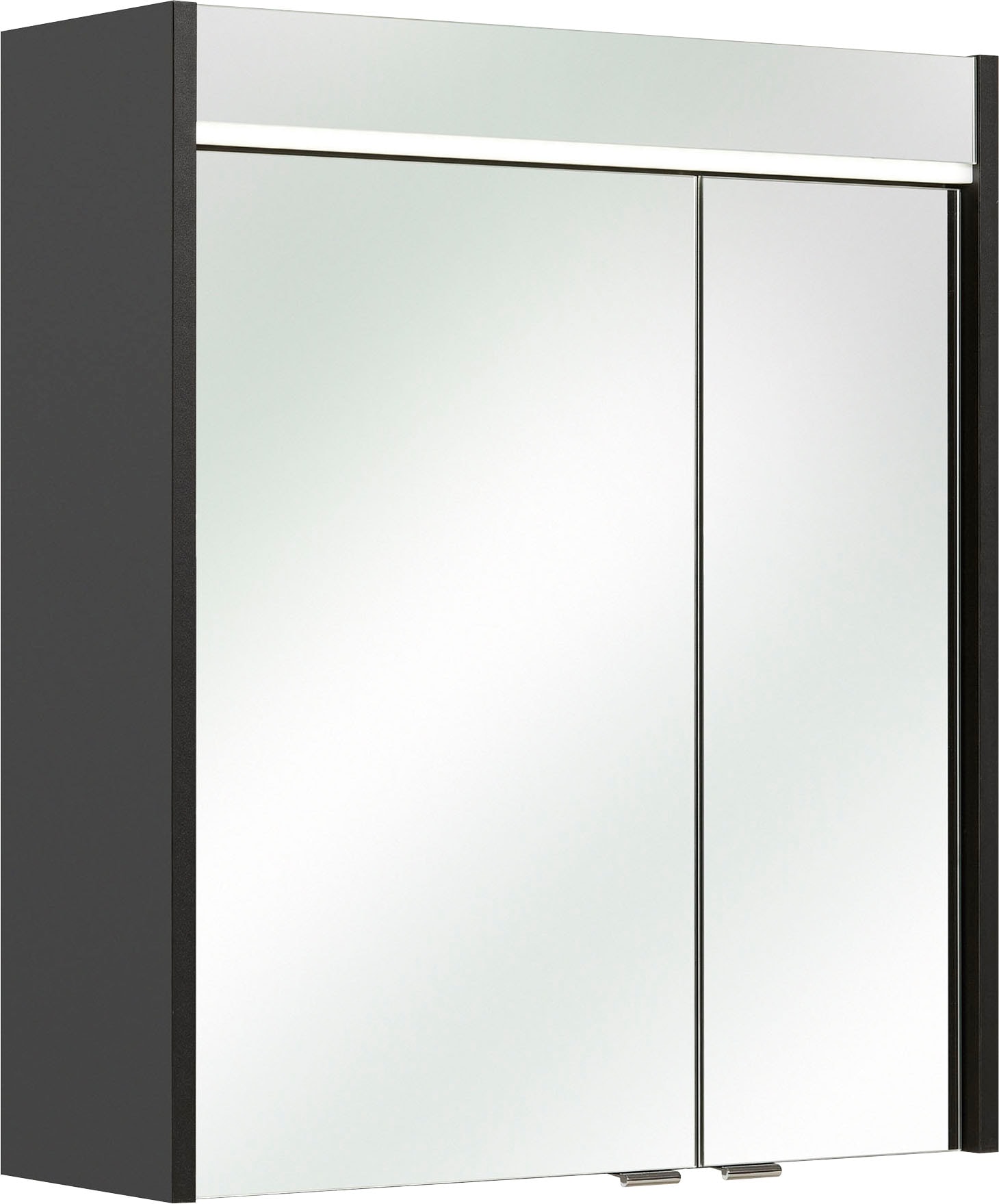 Saphir Spiegelschrank "Quickset 327 Badschrank, 2 Spiegeltüren, 2 Einlegeböden, 60 cm breit", inkl. LED-Beleuchtung, Tür