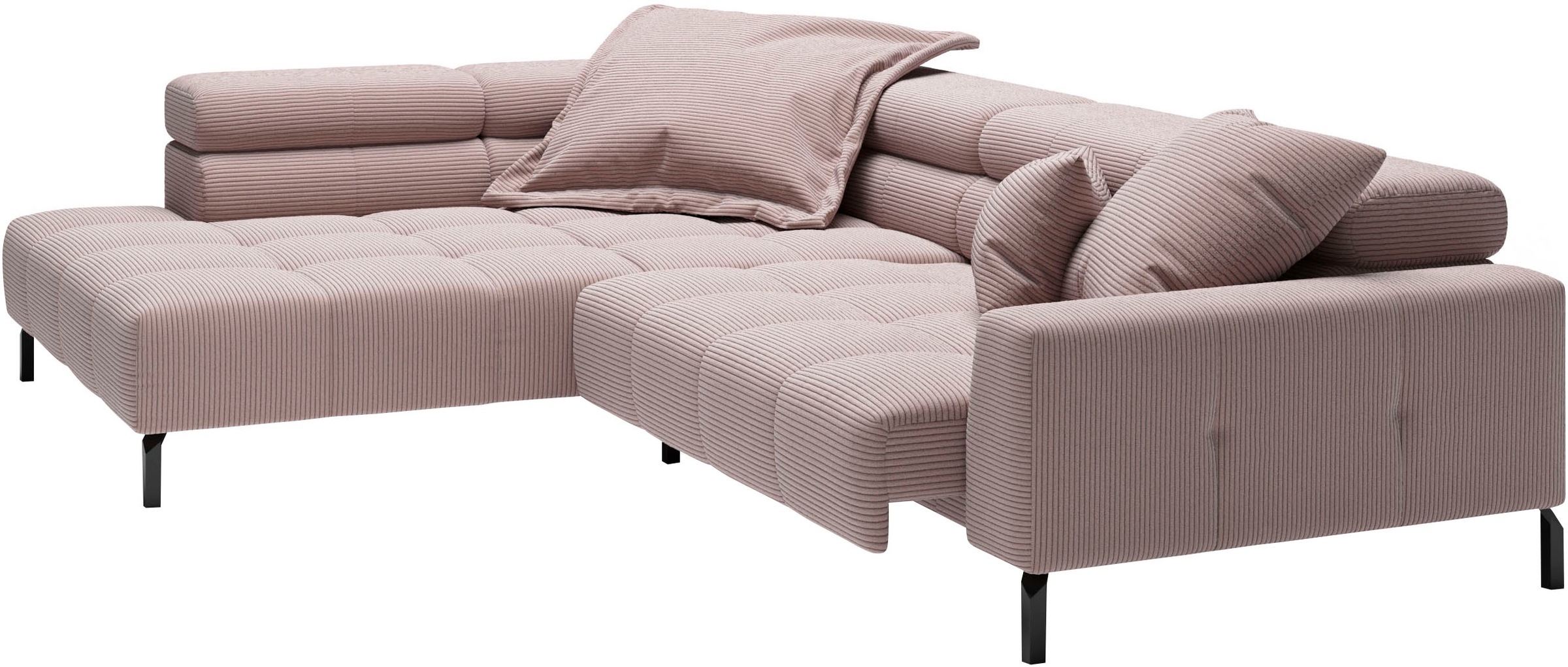 Places of Style Ecksofa »Cleveland, L-Form, incl. Kopfteilverstellung, Breite 311 cm«, wahlweise elektrischer Sitzvorzug