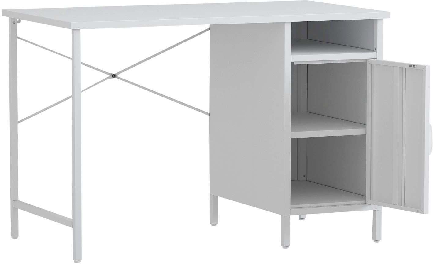 Homexperts Schreibtisch »Berlin«, aus Stahl, 1 Tür und 1 offenes Regalfach, B55 x H75 x T100 cm