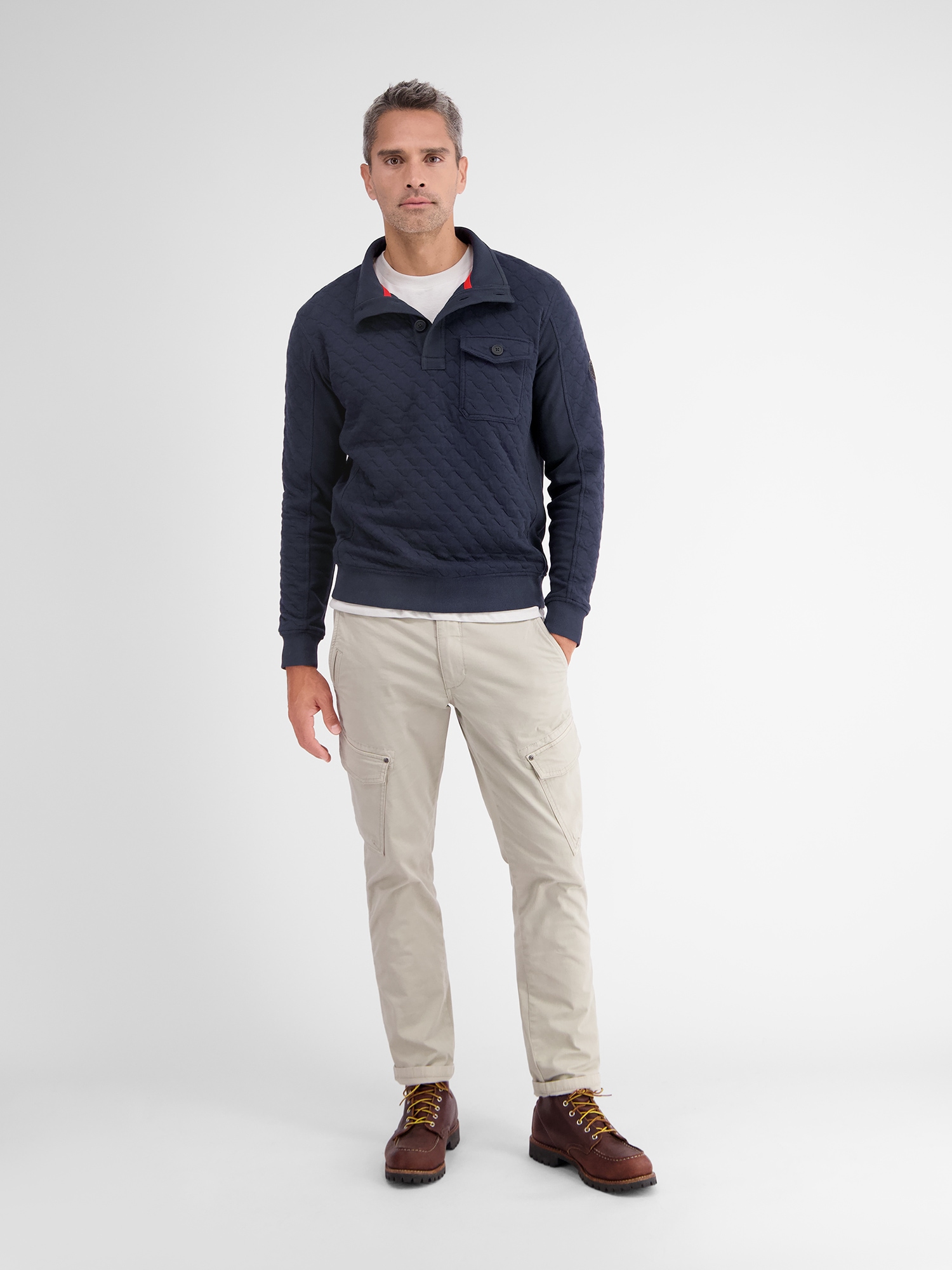 LERROS Sweatshirt »LERROS Sweat-Troyer mit Steppmuster«