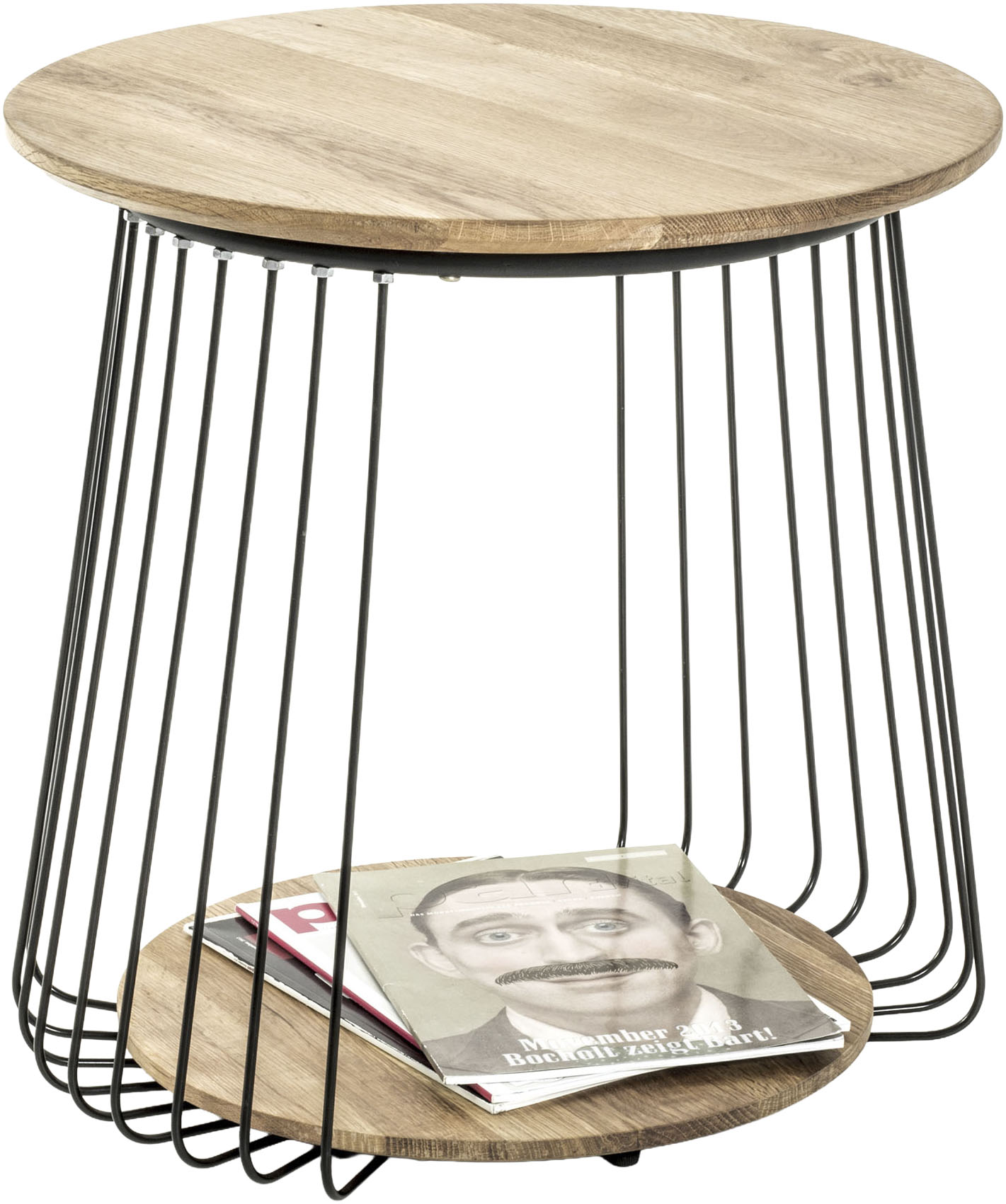 HAKU Beistelltisch "Sofatisch, Wohnzimmertisch" 1 Stk. tlg. rund - aus Massivholz Braun - Ø/H 50/52 cm