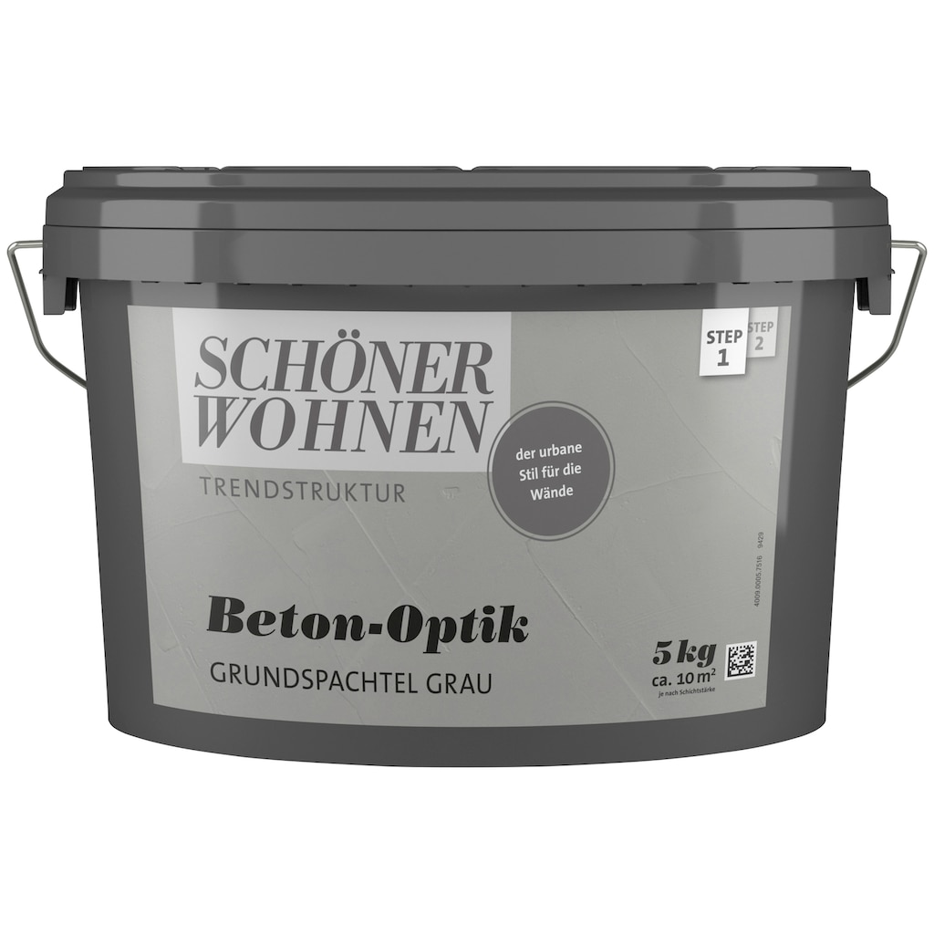SCHÖNER WOHNEN-Kollektion Spachtelmasse »Betonoptik Grundspachtel«, 5 kg, schiefergrau, Grundspachtelung für die Beton-Optik