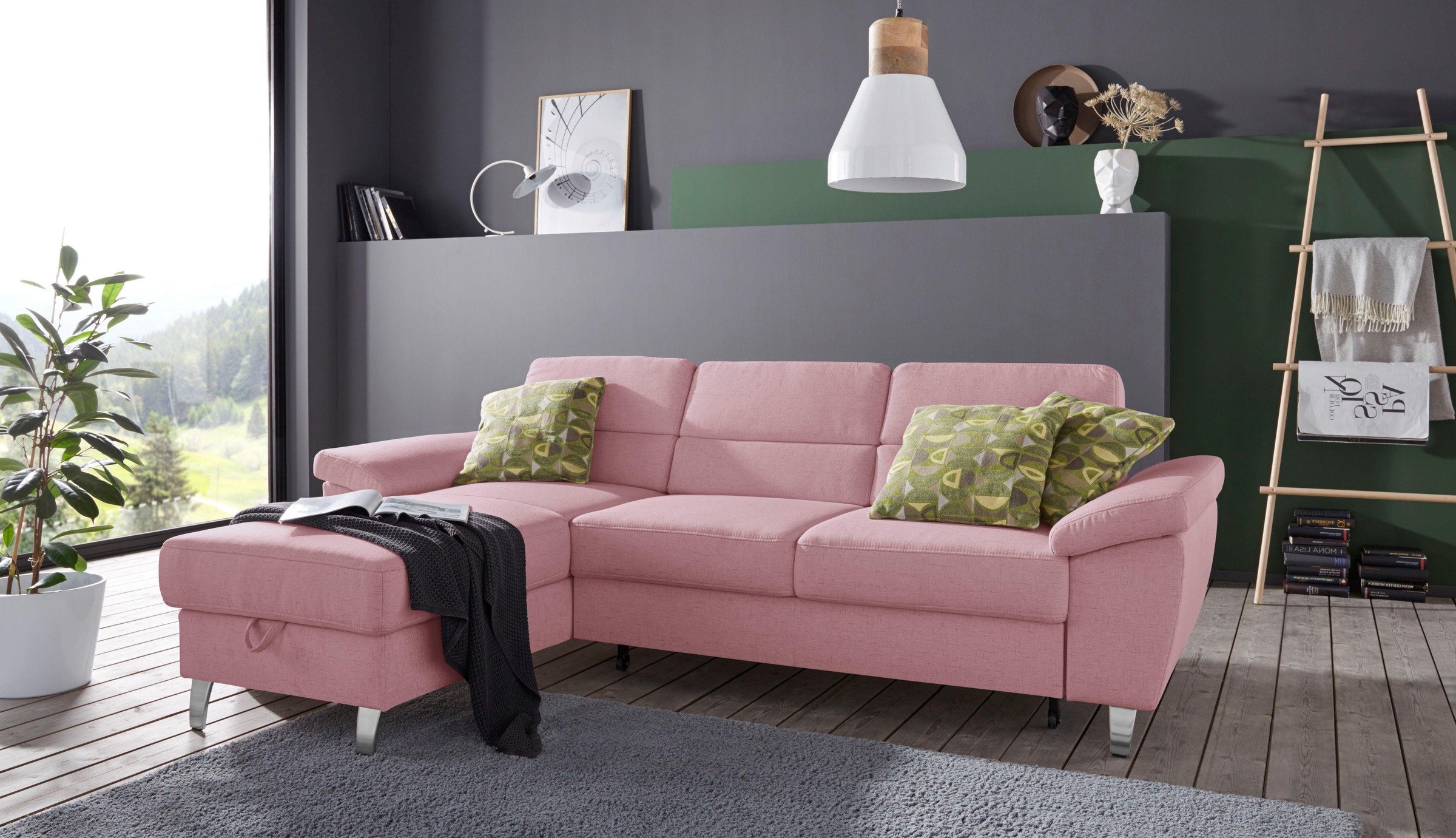sit&more Ecksofa »Sorano L-Form«, wahlweise mit Bettfunktion und Bettkasten