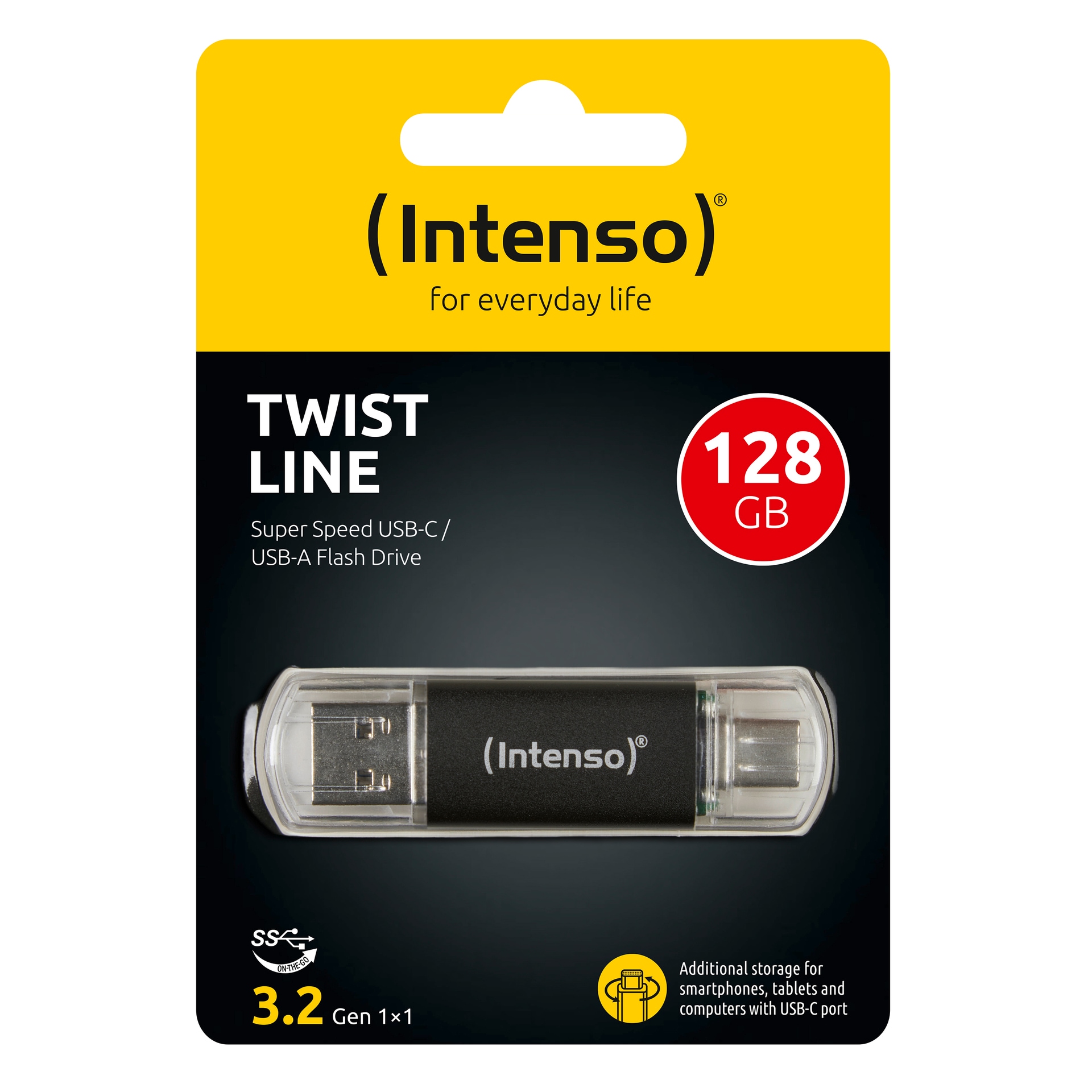 Intenso USB-Stick »Twist Line 128 GB«, (USB 3.2 Lesegeschwindigkeit 70,00 MB/s), USB-A und USB-C Anschluss