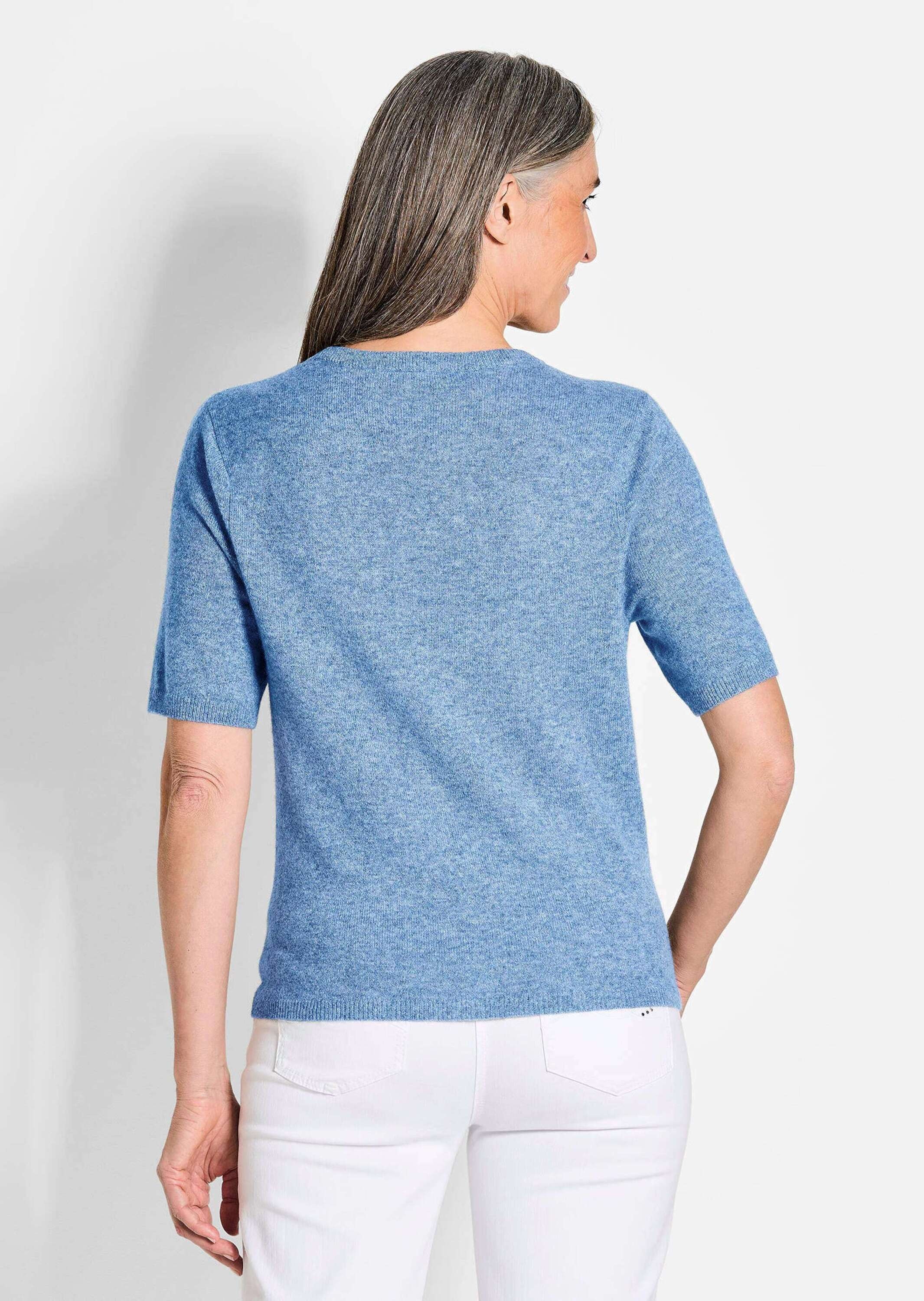 GOLDNER Kurzarmpullover »Kaschmirpullover mit Rundhals Halbarmpullover mit Rundhals aus Kaschmir«
