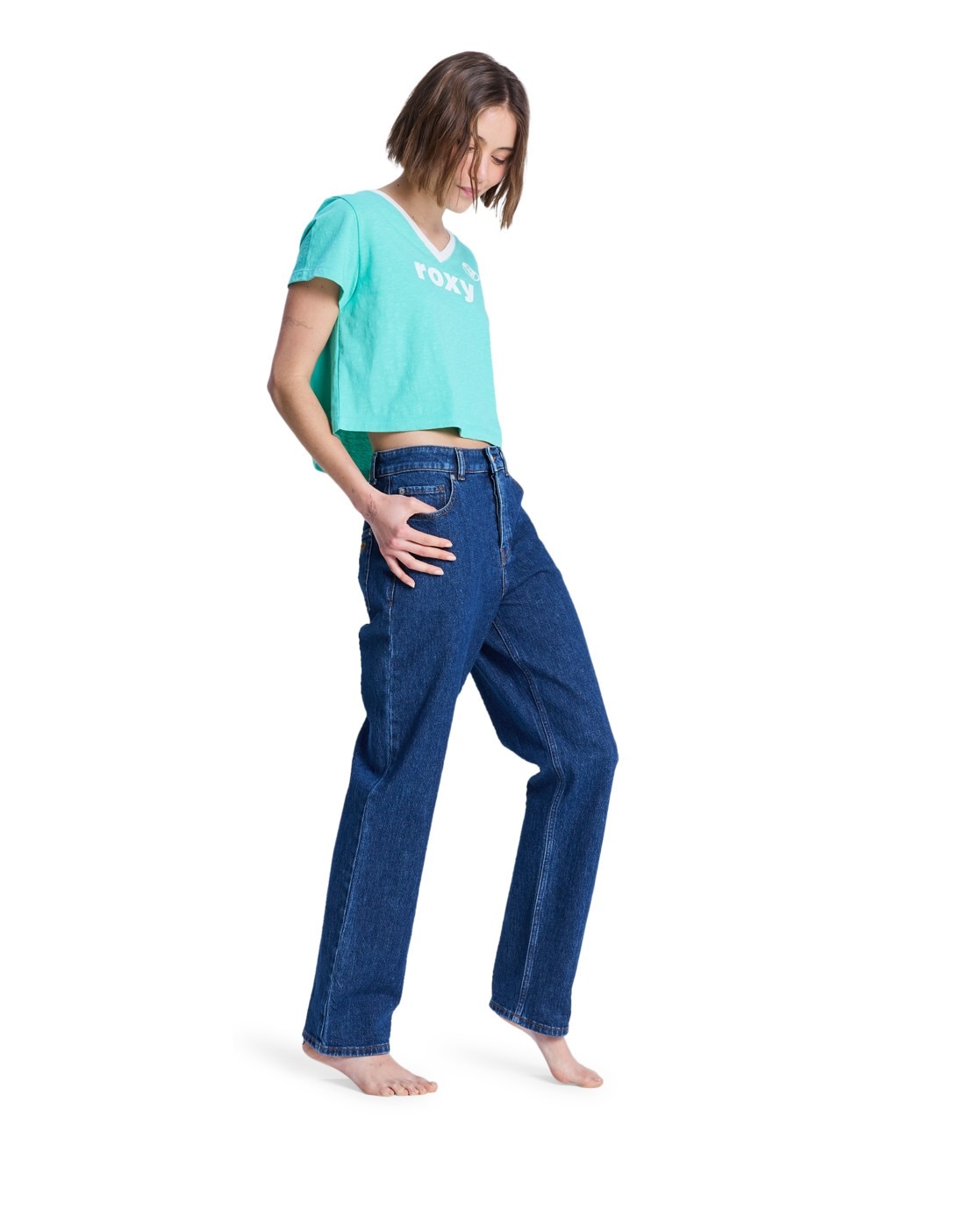 Roxy Straight-Jeans »Moonrise Long Mid Ocean Blue«