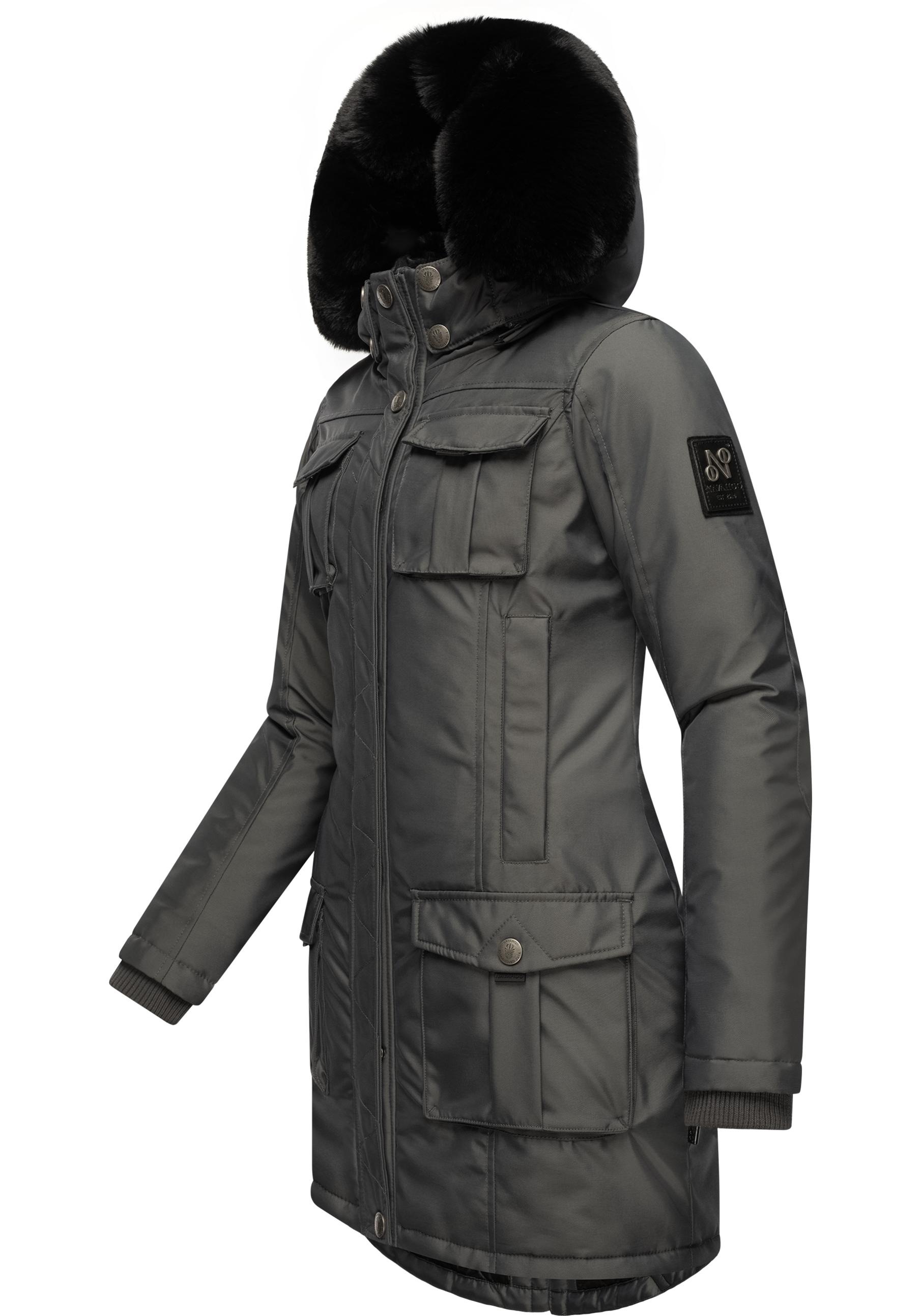 Navahoo Wintermantel »Tiniis«, Parka mit abnehmbarer Kapuze und extra Einkaufstasche