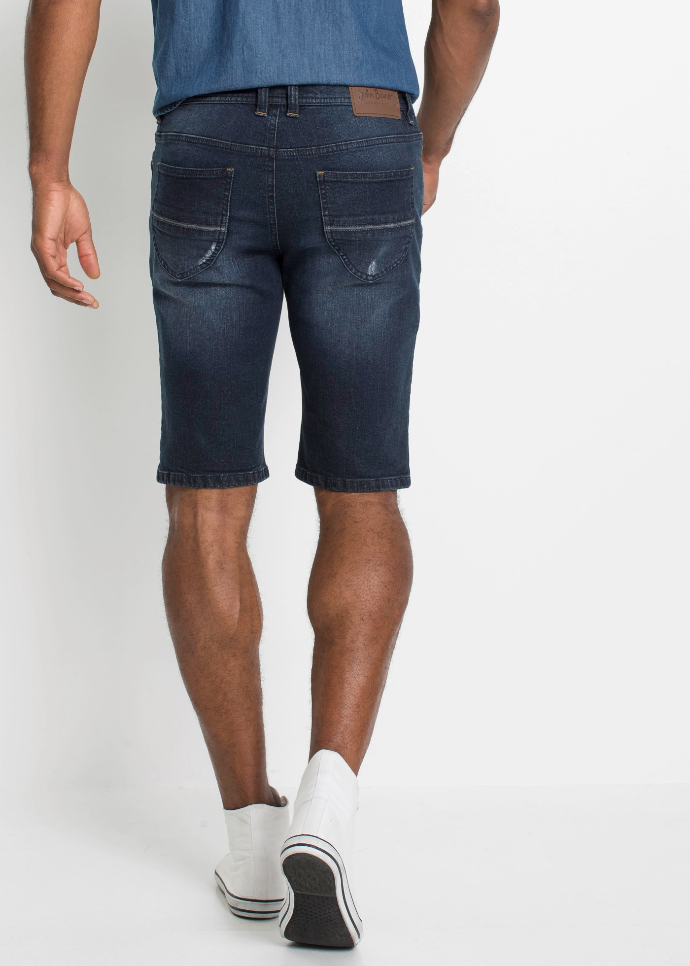 bonprix Bermudas  mit Used-Effekt, aus Baumwolle und Elasthan, schmale Passform