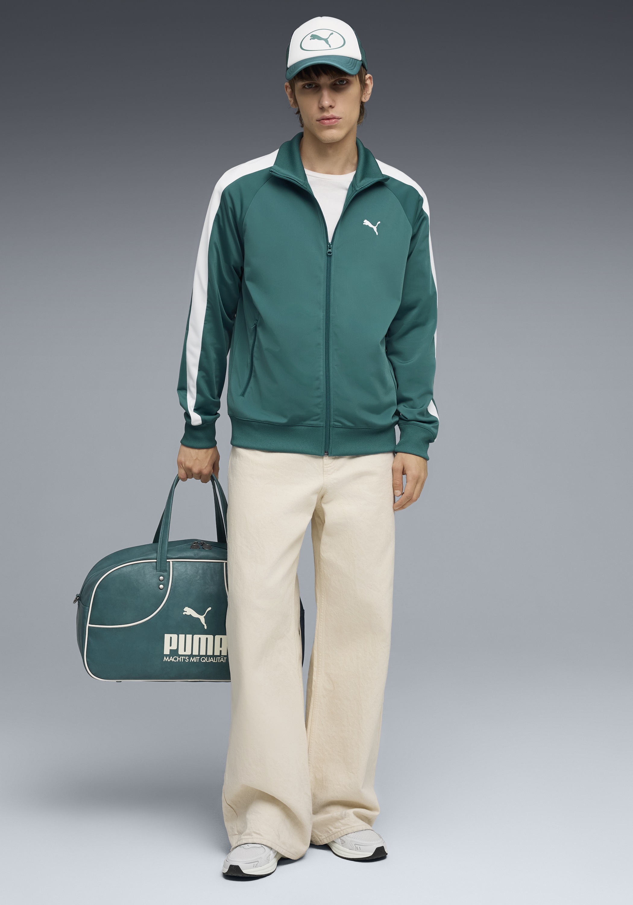 Thumbnail - PUMA Trainingsjacke "T7 FOUNDATION POLY TRACK JACKET" ohne Kapuze ohne Kapuze, mit Reißverschlusstasche, Regular Fit