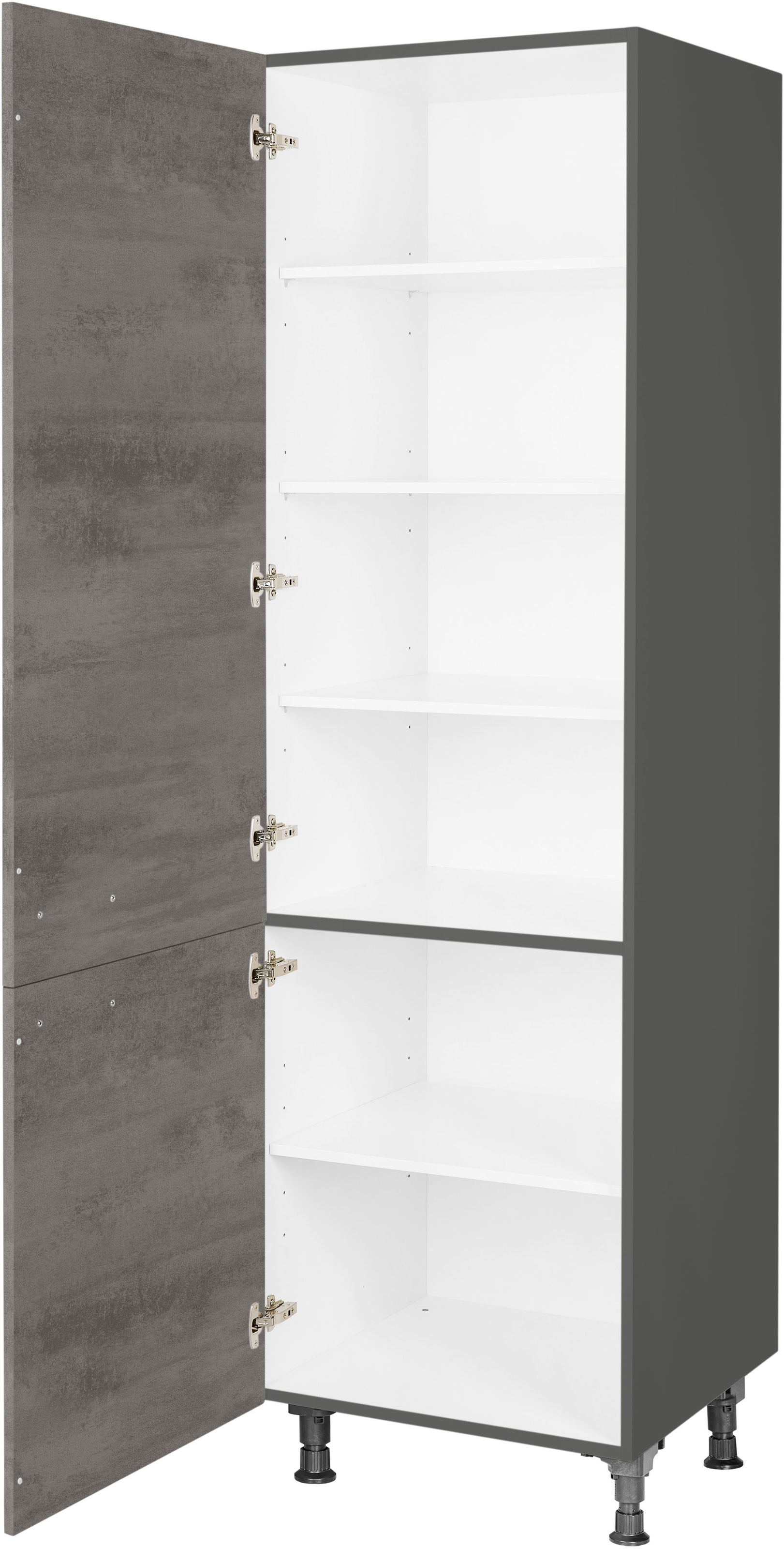 nobilia® Hochschrank »"Riva", Ausrichtung wählbar, mit zwei Türen, vormontiert,«, Breite/Höhe: 60/216,6 cm