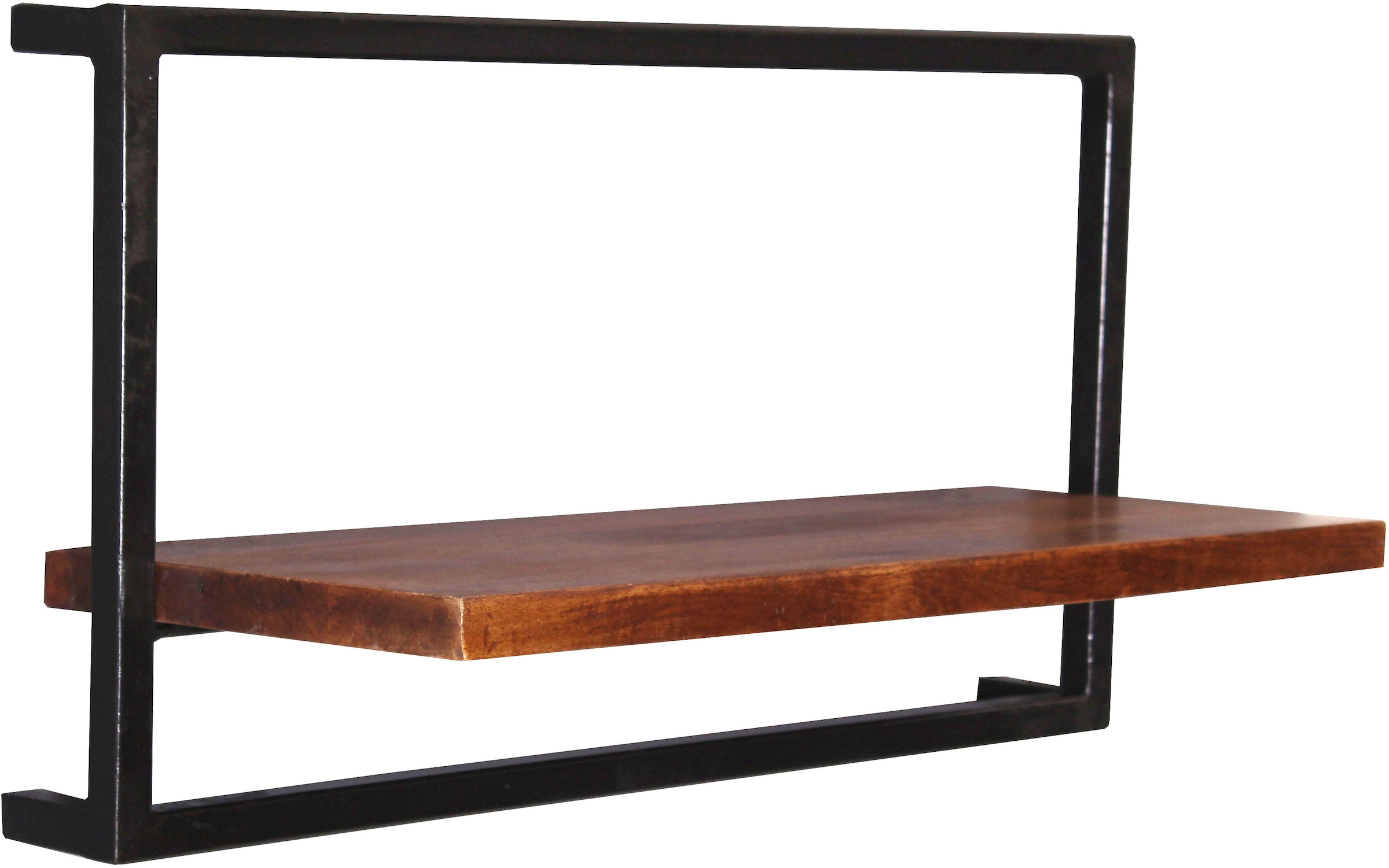 SIT Wandregal "Aalborg Wandregal-Set 5-teilig aus Mangoholz mit Altmetall" Set, 5 unterschiedlich große Wandregale für flexible Gestaltung