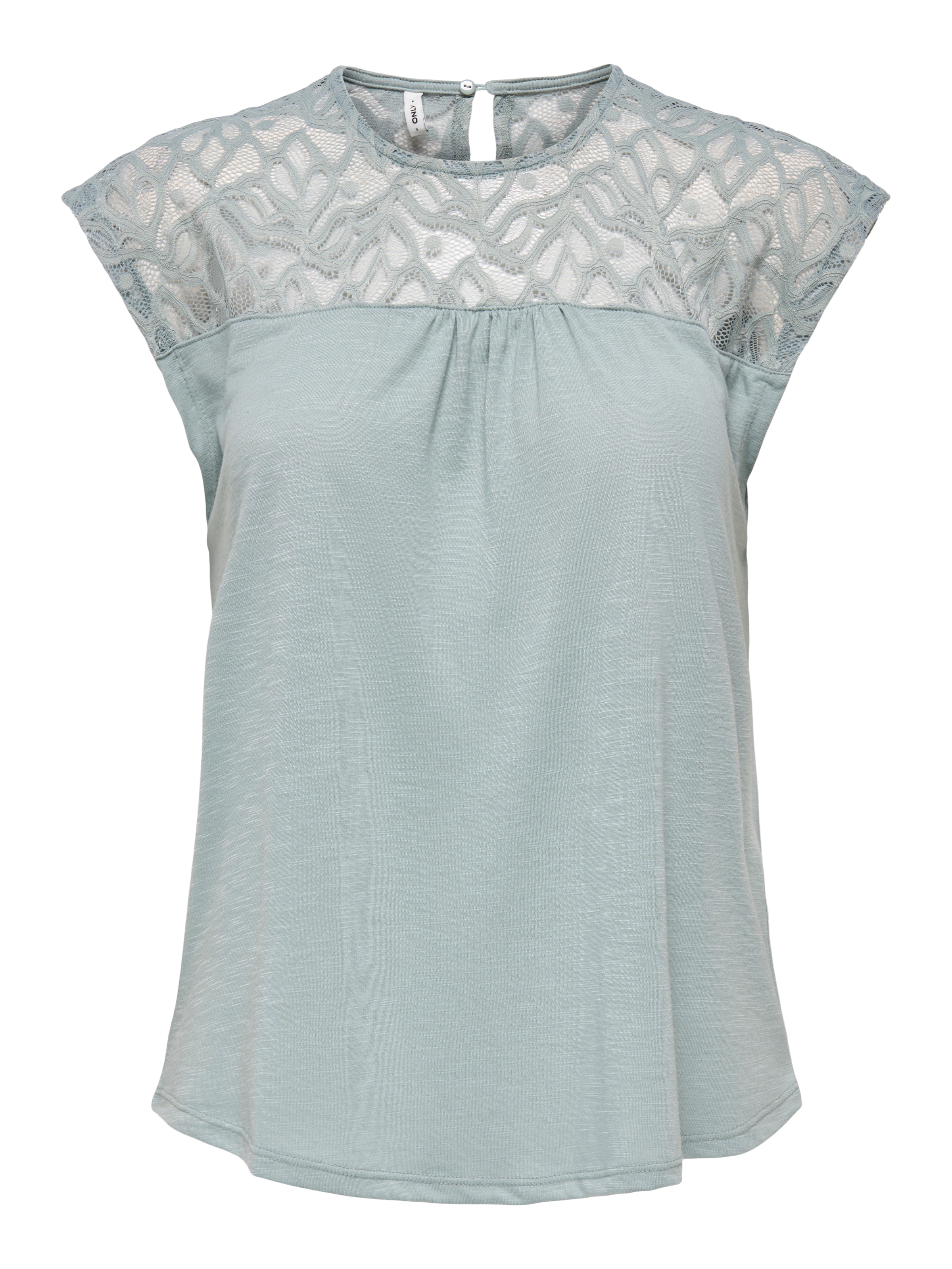 ONLY Spitzenshirt »ONLSINDY LIFE S/S O-NECK MIX TOP JRS«