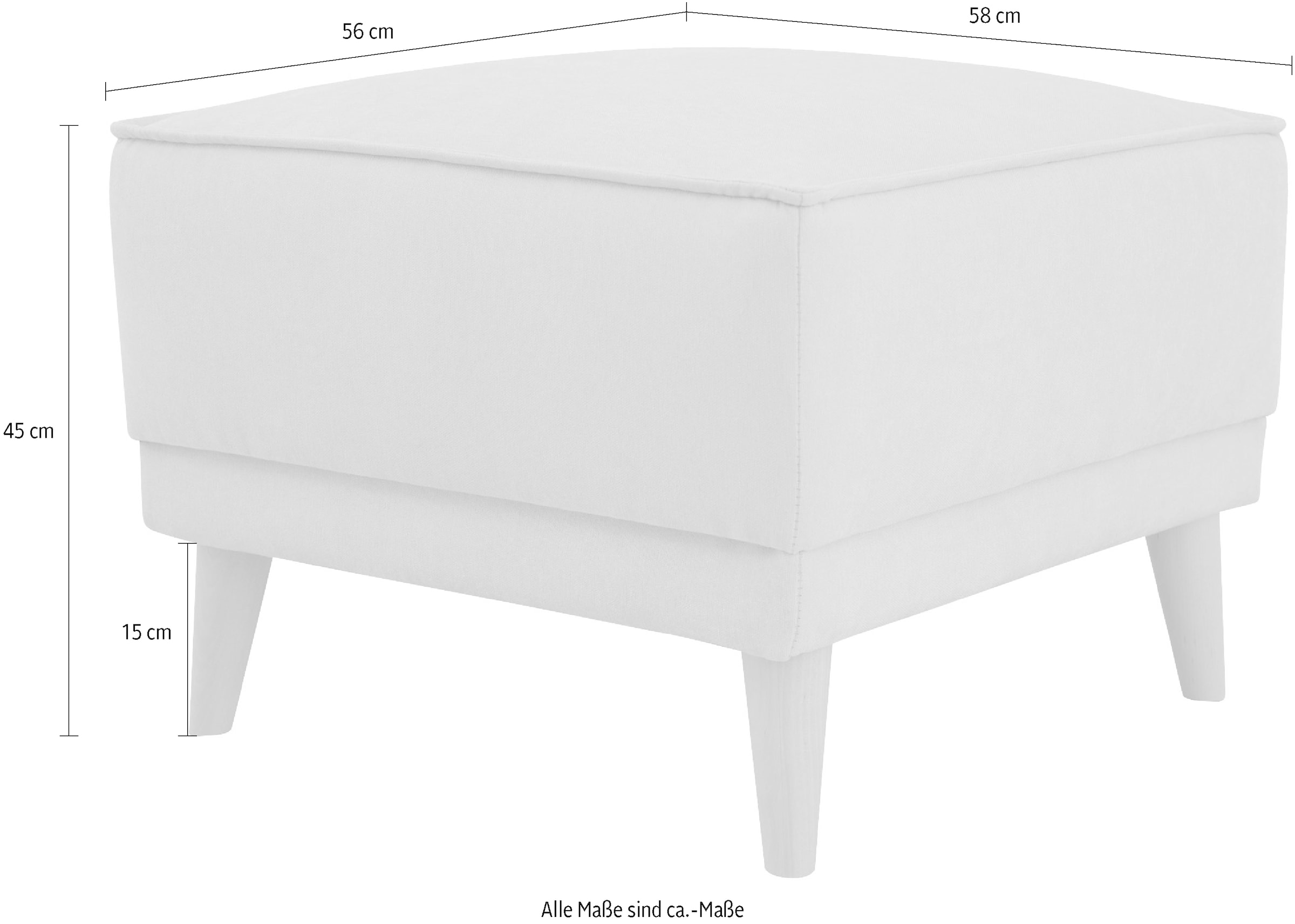 OTTO home Polsterhocker »Oland Skandi« passend zur Serie Oland Skandi, Skandi-Design, Massivholzfüße