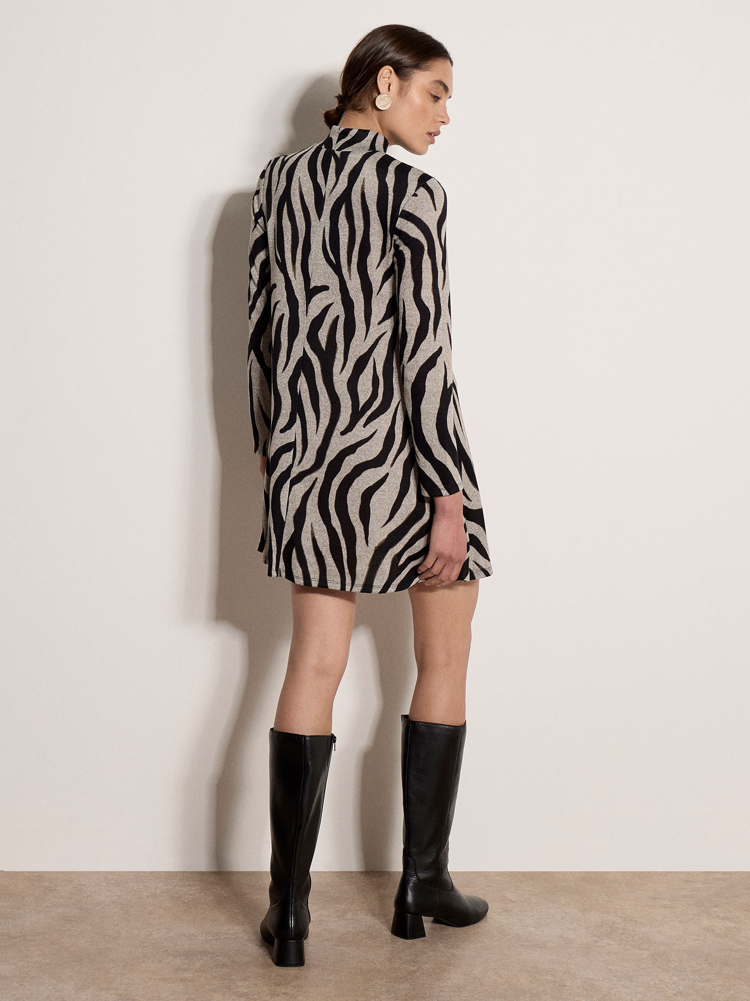 Apricot Minikleid »Swing-Strickkleid« mit Zebradruck